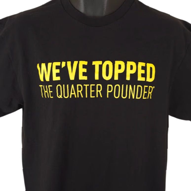 Vintage McDonalds Quarter Pounder T Shirt Mens Large Black Cheeseburger Snack Tee shirt Mens Large Black McDonalds T-Shirt Size US L / EU 52-54 / 3 - 2 Thumbnail