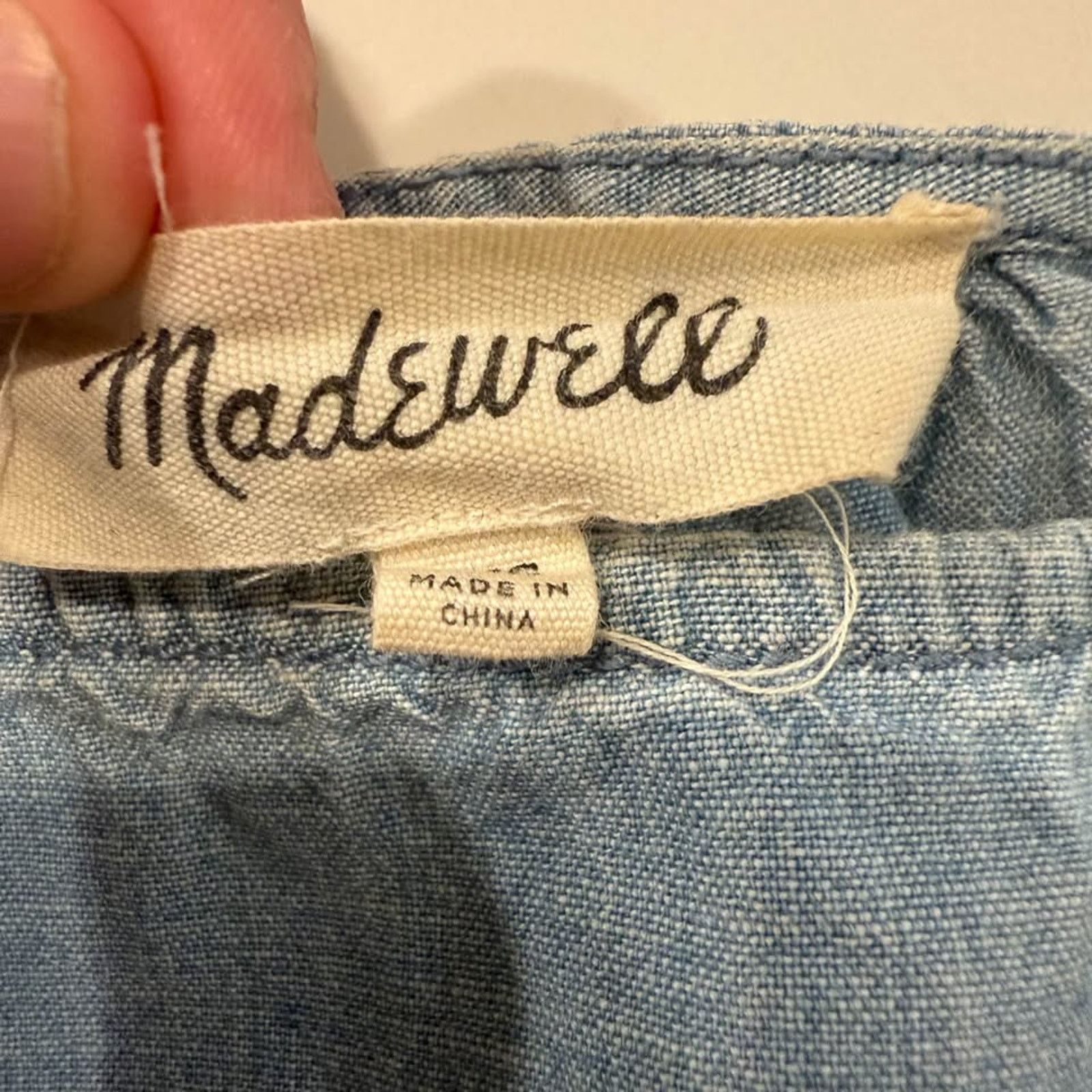 Madewell Madewell Convertible ColdShoulder Chambray Blouse Womens XXS Size XXS / US 00 / IT 34 - 6 Thumbnail