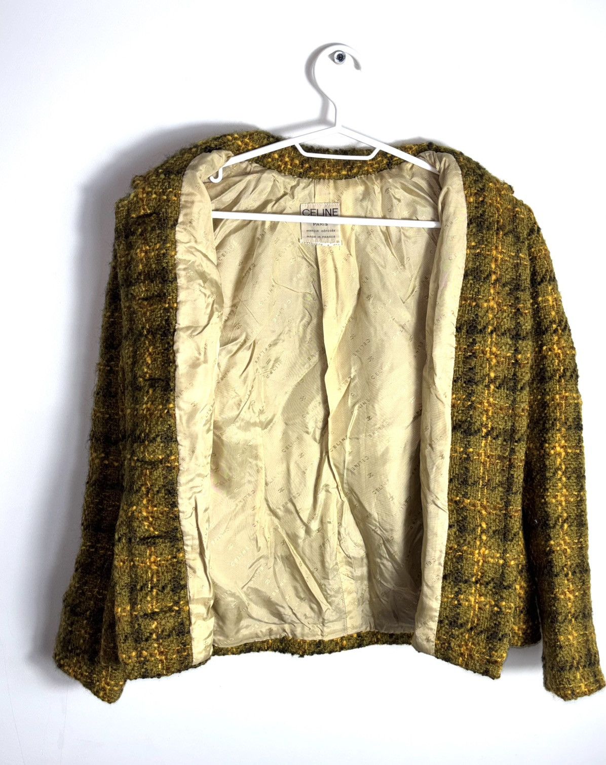 Celine × Vintage Celine Tweed Gold Buttons Blazer Size M / US 6-8 / IT 42-44 - 3 Thumbnail