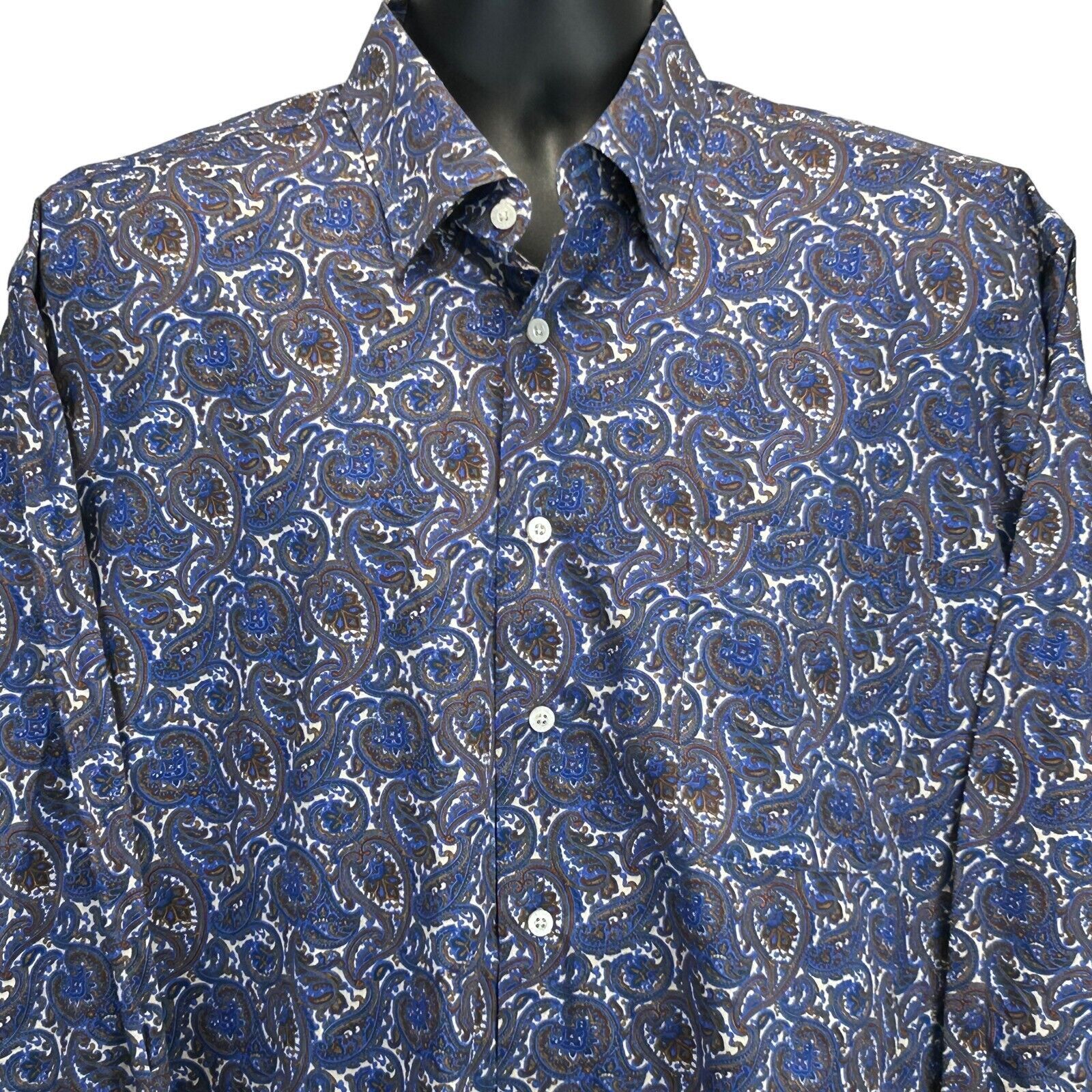 Alan Flusser Alan Flusser Paisley Button Front Shirt XL X-Large Size US XL / EU 56 / 4 - 1 Thumbnail