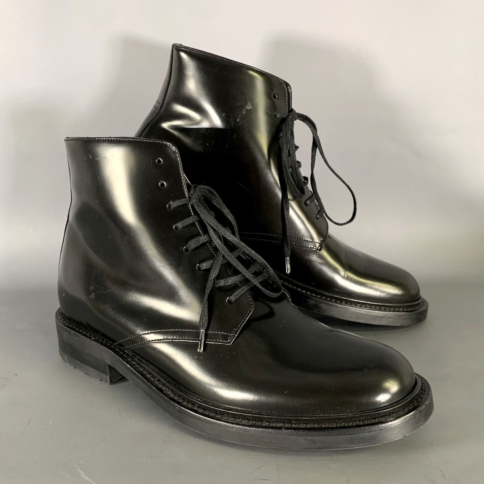 Yves Saint Laurent SAINT LAURENT Black Leather Lace Up Boots Size 8 Men Size US 8 / EU 41 - 2 Thumbnail