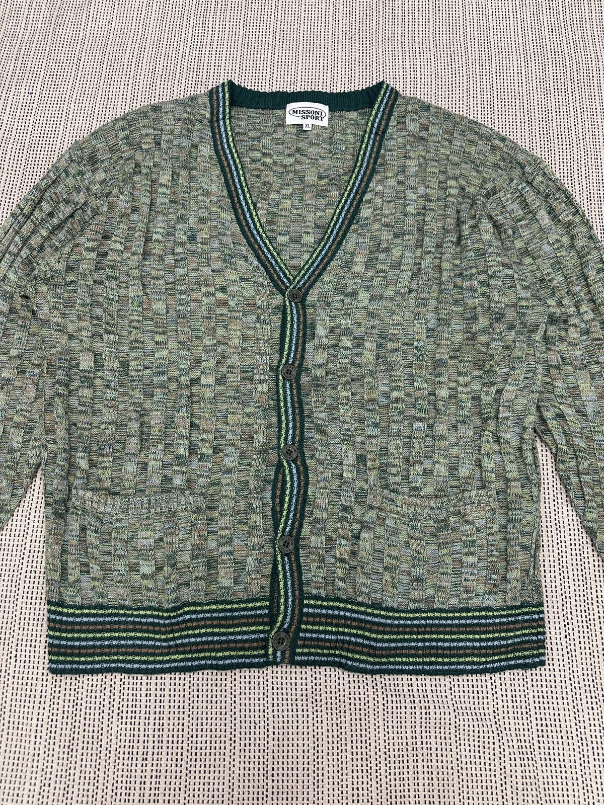Missoni × Vintage Vintage Missoni 90s Zipped Retro Sweater Jumper Size US XL / EU 56 / 4 - 2 Thumbnail