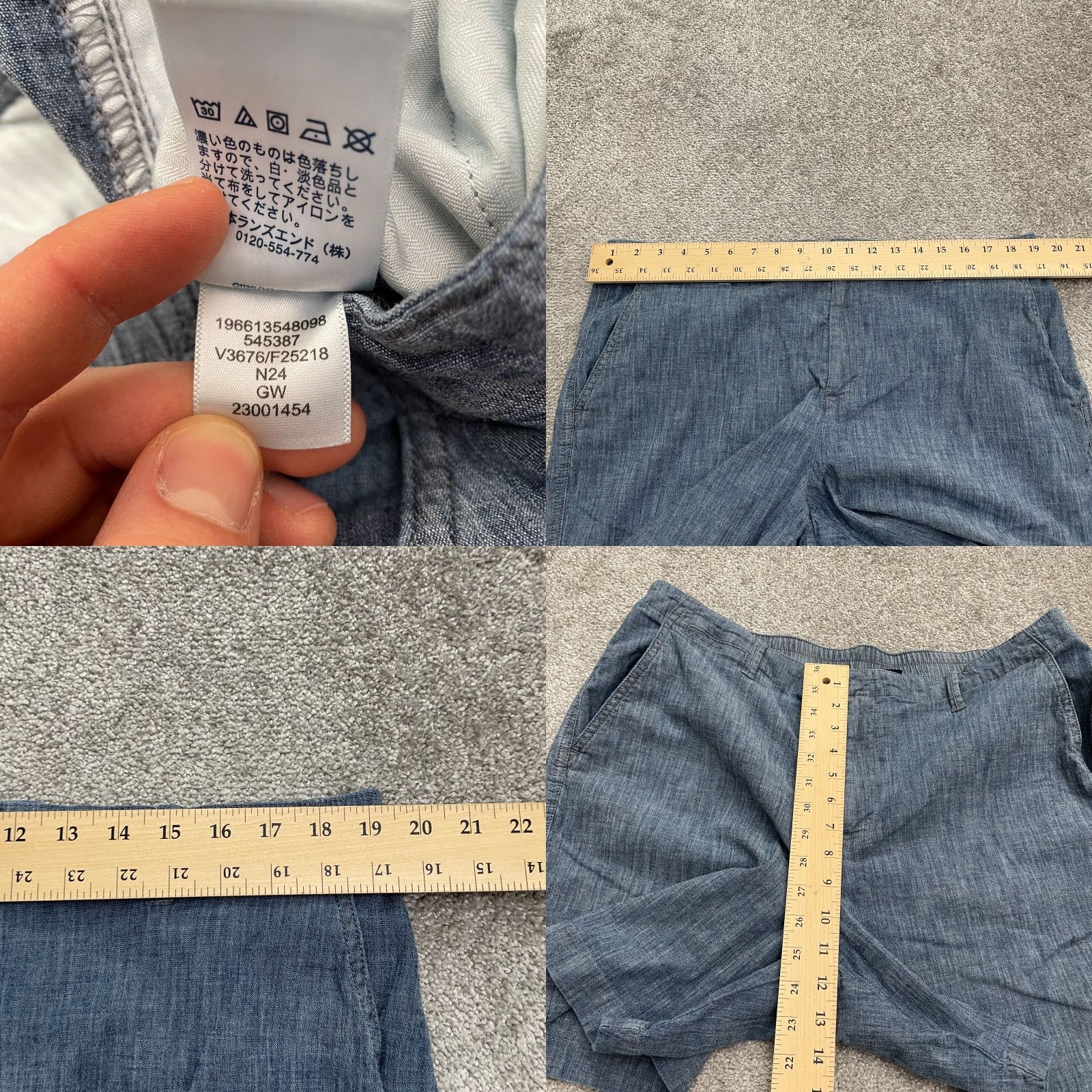 Lands' End Lands' End Bermuda Shorts Womens Plus Size 18 Blue Mid Rise Elastic Cotton Blend 7in Inseam Pockets Outdoor Classic Size 40" / US 18 - 8 Thumbnail