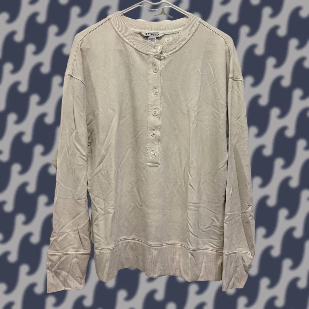 Athleta Athleta Coaster Luxe Pullover Sweater Cream Small Size S / US 4 / IT 40 - 1 Thumbnail