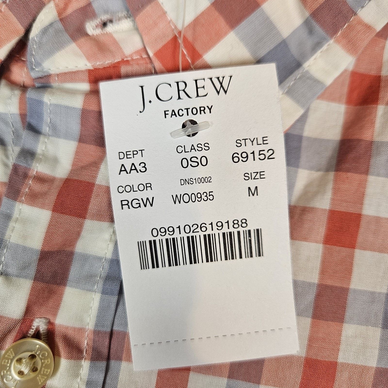 J.Crew J.Crew Button Down Mens M Gingham Shirt Size US M / EU 48-50 / 2 - 7 Thumbnail