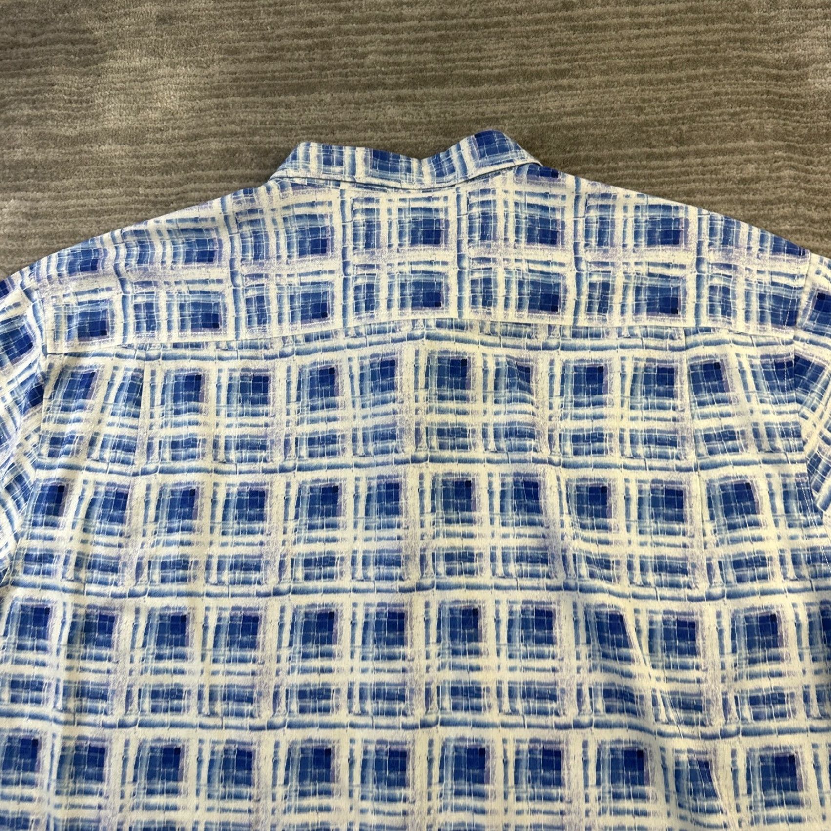 Tommy Bahama Tommy Bahama Shirt 3XL Blue Silk Blend Islandzone Short Sleeve Button-Up Geometric Camp Mens Size US XXL / EU 58 / 5 - 5 Thumbnail