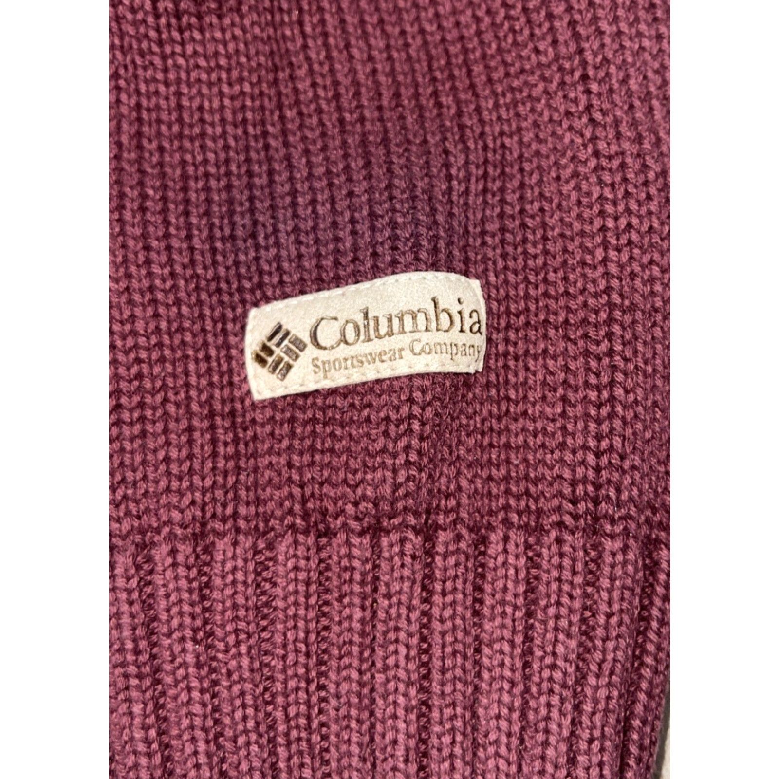Vintage Columbia Sweater Men L Maroon V-Neck Pullover Logo Long Sleeve Knit Casual 90s Outdoor Size US L / EU 52-54 / 3 - 3 Thumbnail