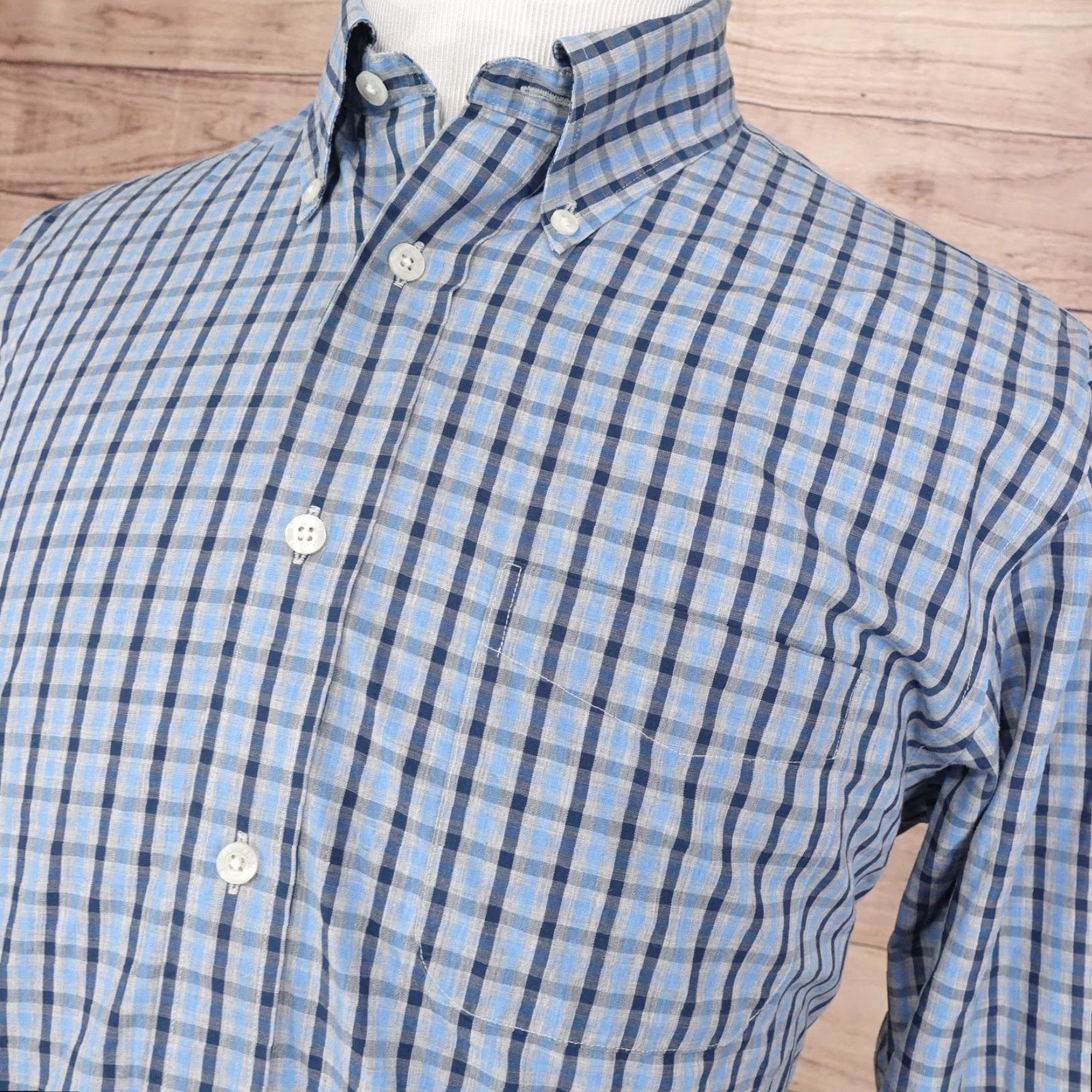 Brooks Brothers Brooks Brothers Men's Large Non-Iron Plaid Cotton Button-Down Shirt, Classic Office Business Wear Size US L / EU 52-54 / 3 - 2 Thumbnail