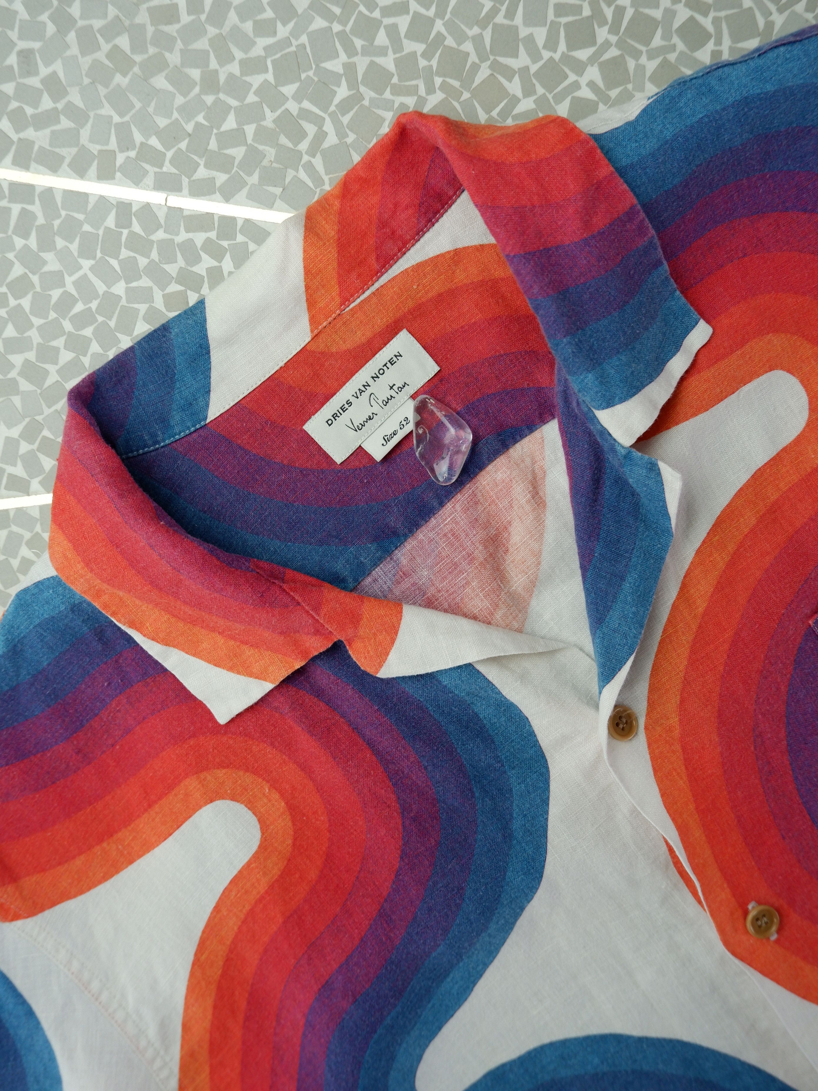 Dries Van Noten Last drop! Dries van Noten wave Verner Panton linen shirt Size US L / EU 52-54 / 3 - 7 Thumbnail