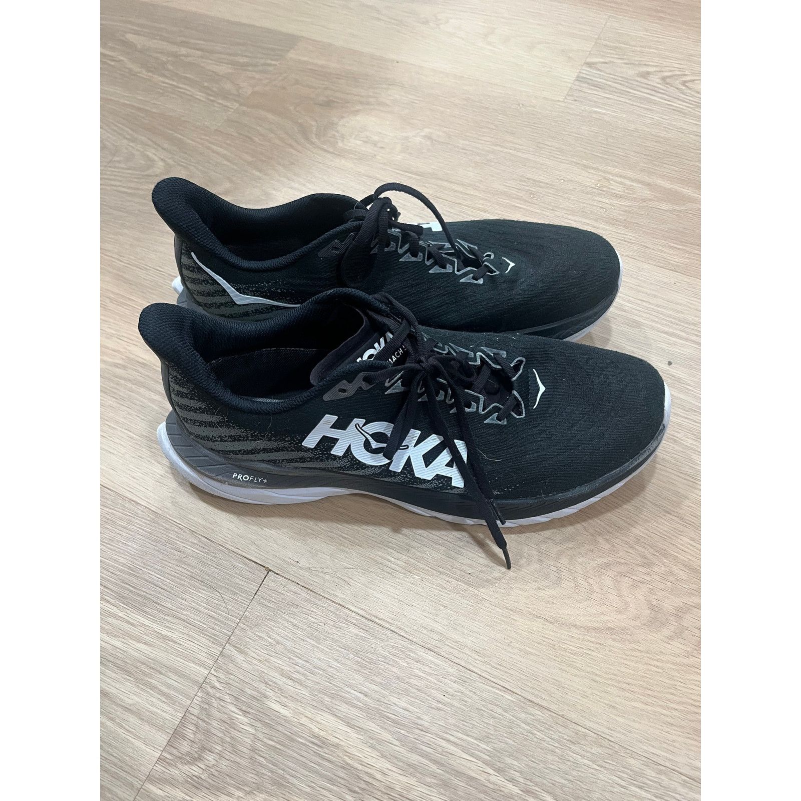 Hoka Hoka Mach 5 Shoes Mens Size: 13 D Black White ProFly Size US 13 / EU 46 - 2 Thumbnail
