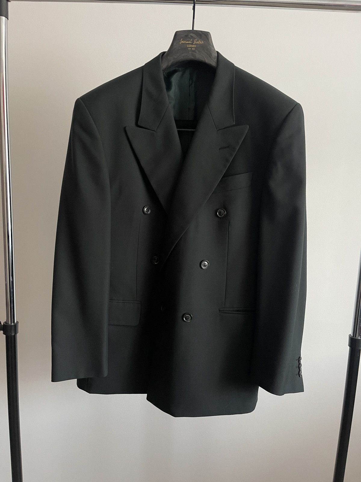 Vintage Vintage double-breasted blazer classic jacket rare wool Size 42R - 2 Thumbnail
