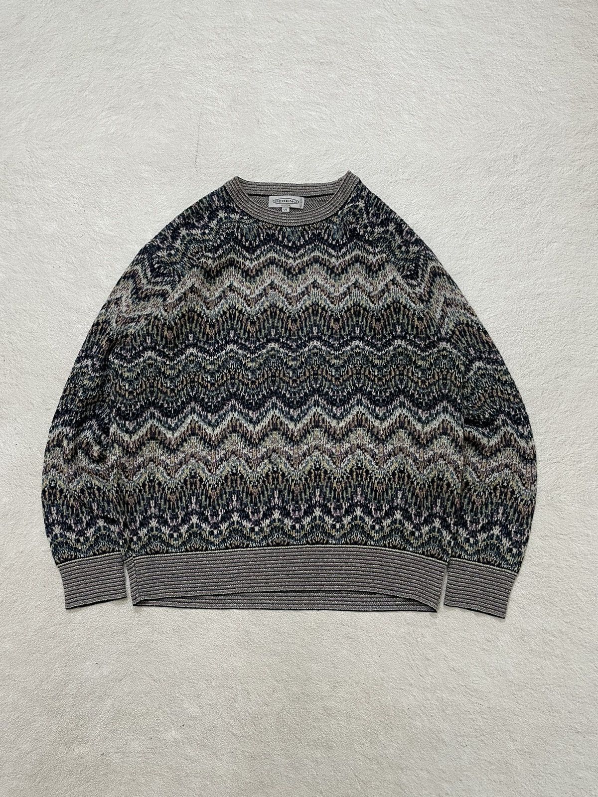 If Six Was Nine 2000s Missoni Knit Sweater Zig Zag Navajo Pattern y’s LGB Size US XL / EU 56 / 4 - 1 Thumbnail