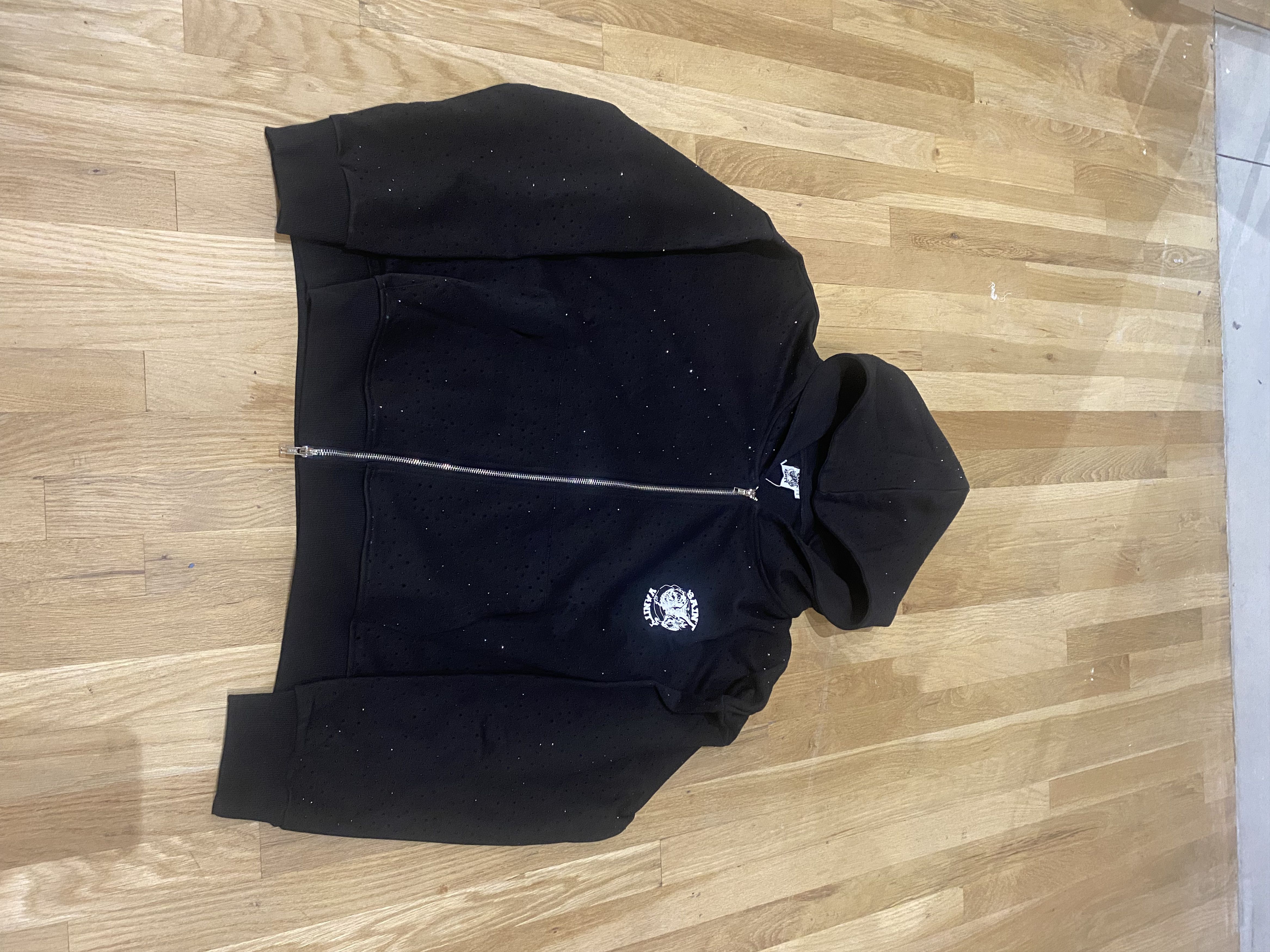 Saint Vanity SAINT VANITY OREO VVS RHINESTONE ZIP UP HOODIE BLACK | Grailed