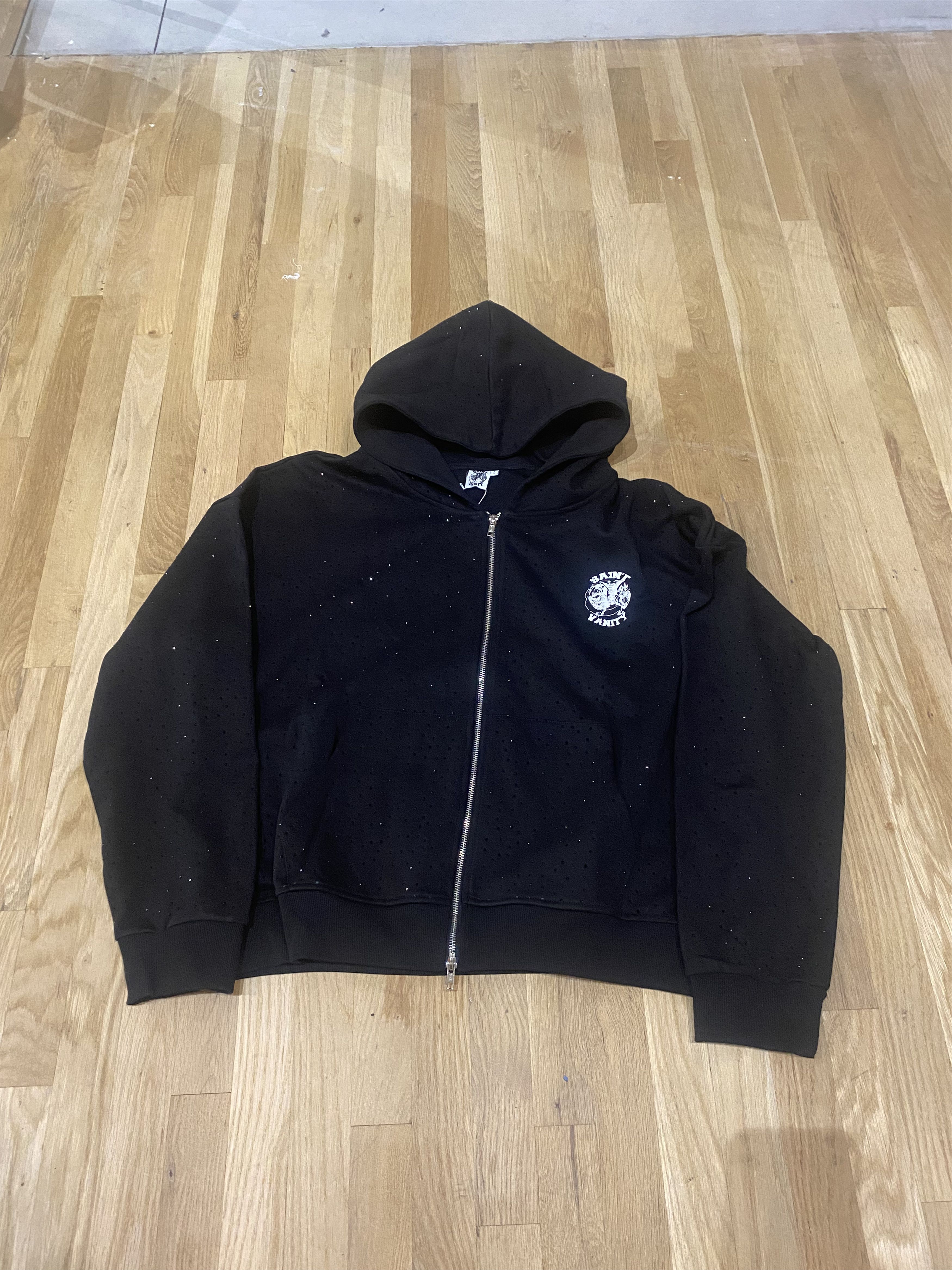 Saint Vanity SAINT VANITY OREO VVS RHINESTONE ZIP UP HOODIE BLACK Size US L / EU 52-54 / 3 - 1 Thumbnail