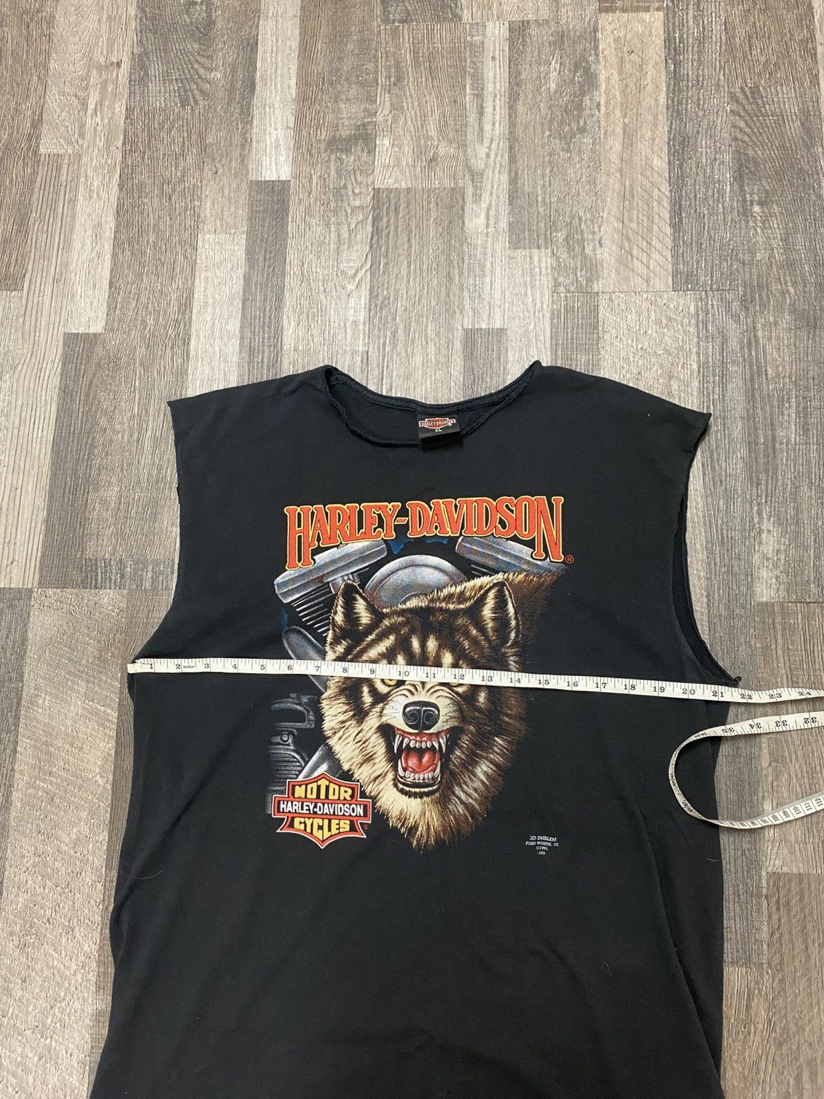 Harley Davidson Vintage 1991 3D Emblem Harley Davidson Wolf Tee Tank 90’s Size US XL / EU 56 / 4 - 6 Thumbnail