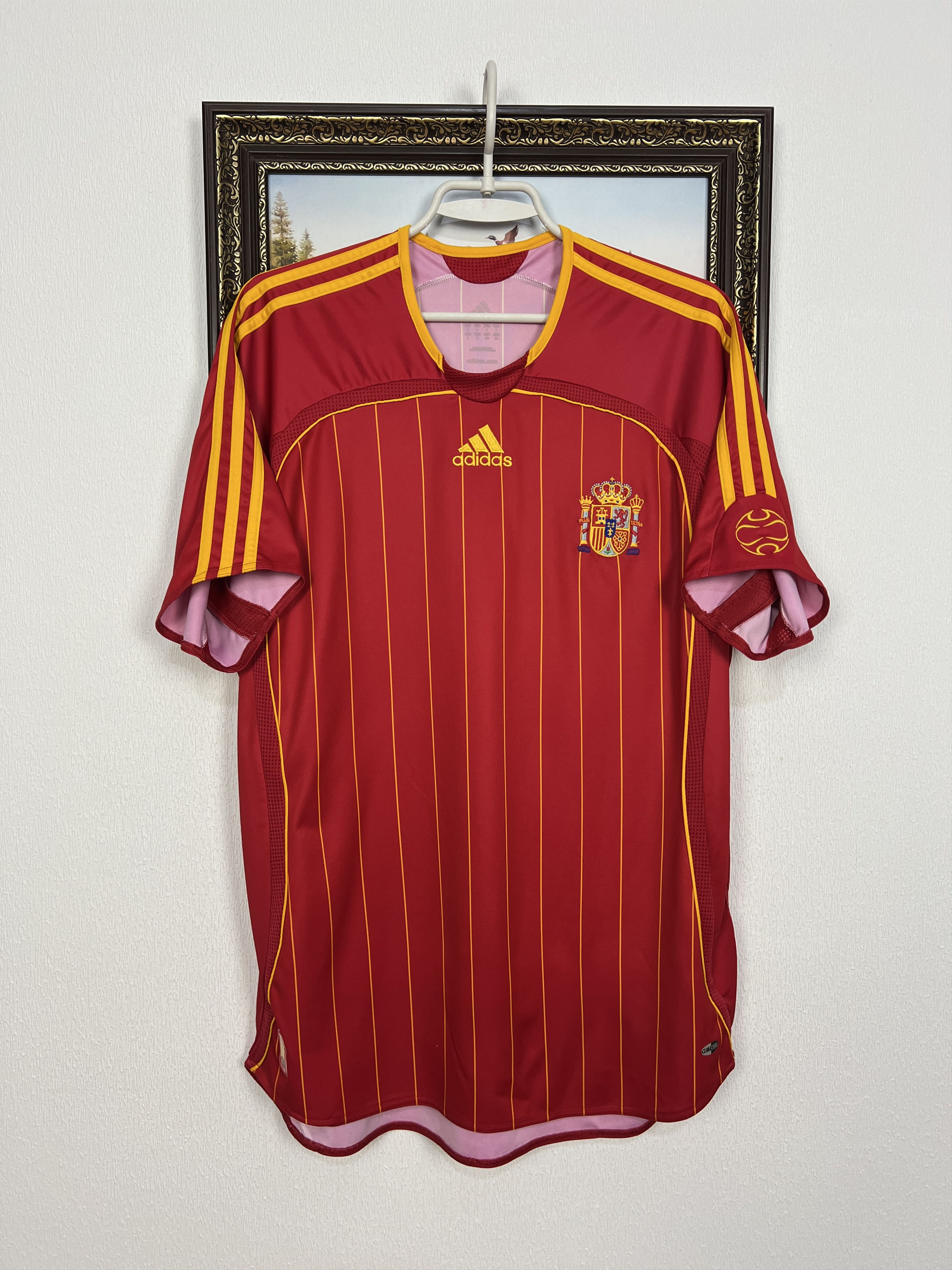 Adidas Spain Home football shirt 2005 Soccer #7 Raul Jersey Trikot Size US L / EU 52-54 / 3 - 1 Thumbnail