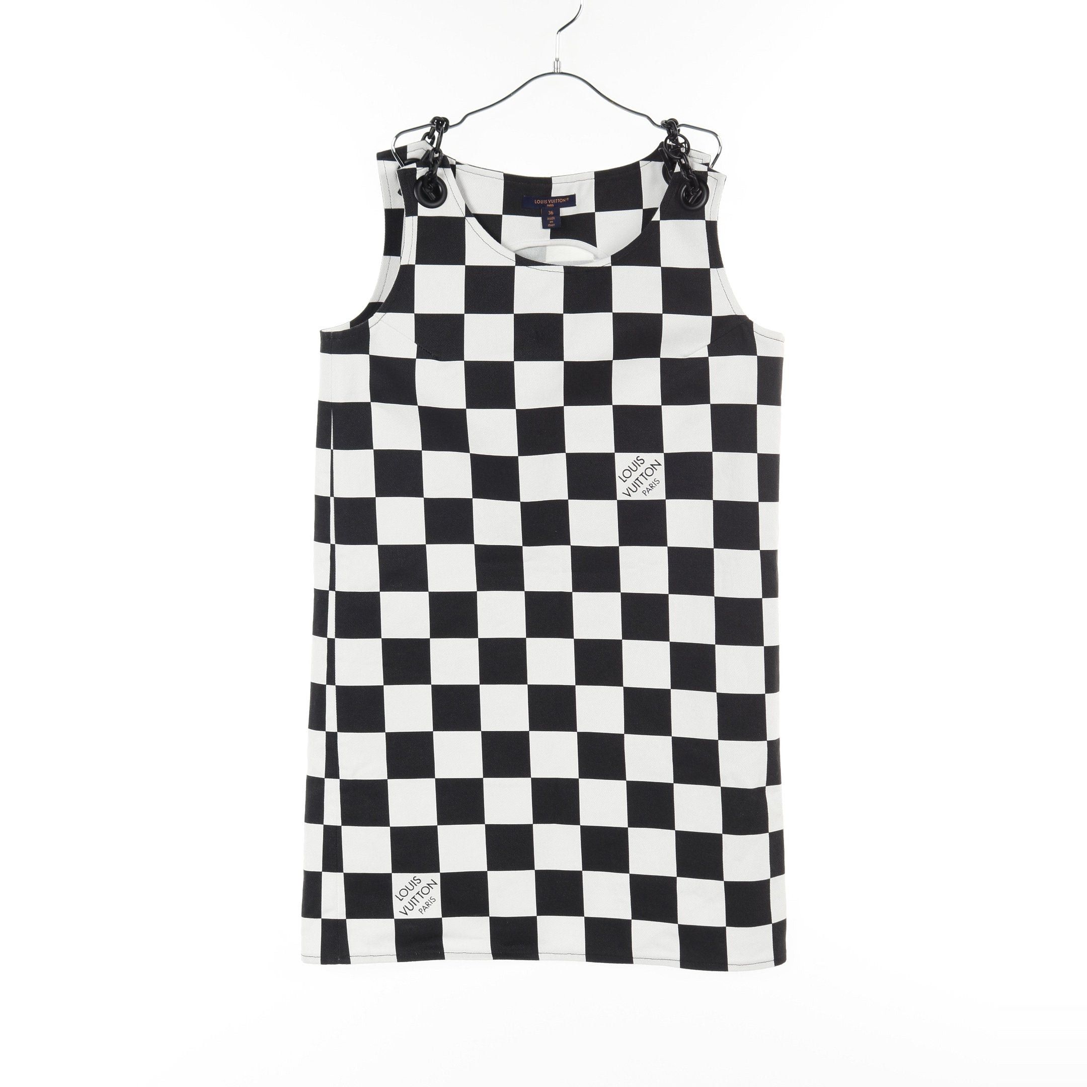 Louis Vuitton Louis Vuitton Damier Denim Chain Strap Dress Blackout Collection One Piece Cotton Black White Size ONE SIZE - 1 Thumbnail