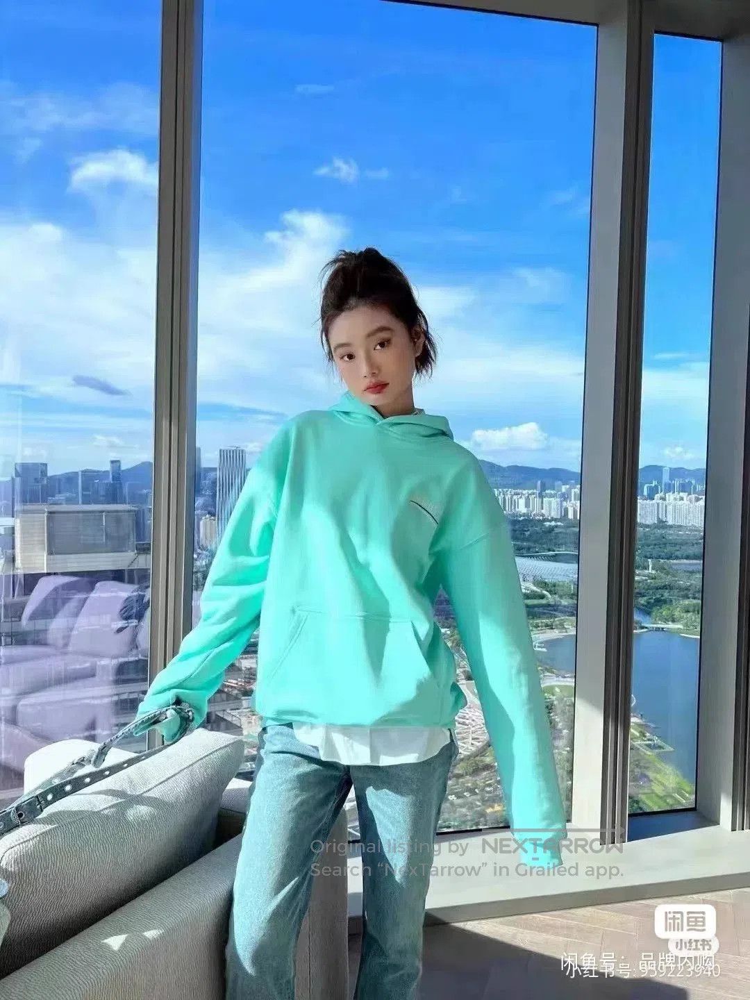 Balenciaga balenciaga mint green logo hoodie uni. Size US M / EU 48-50 / 2 - 5 Thumbnail