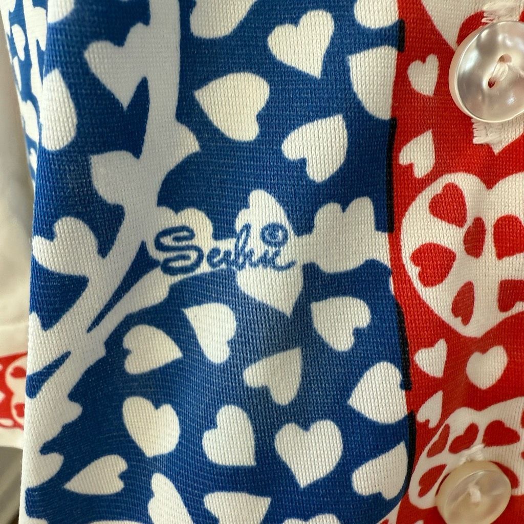 Vintage Vintage 70s Does 20s Miss Serbin Drop Waist Heart Novelty Pr Size L / US 10 / IT 46 - 5 Thumbnail