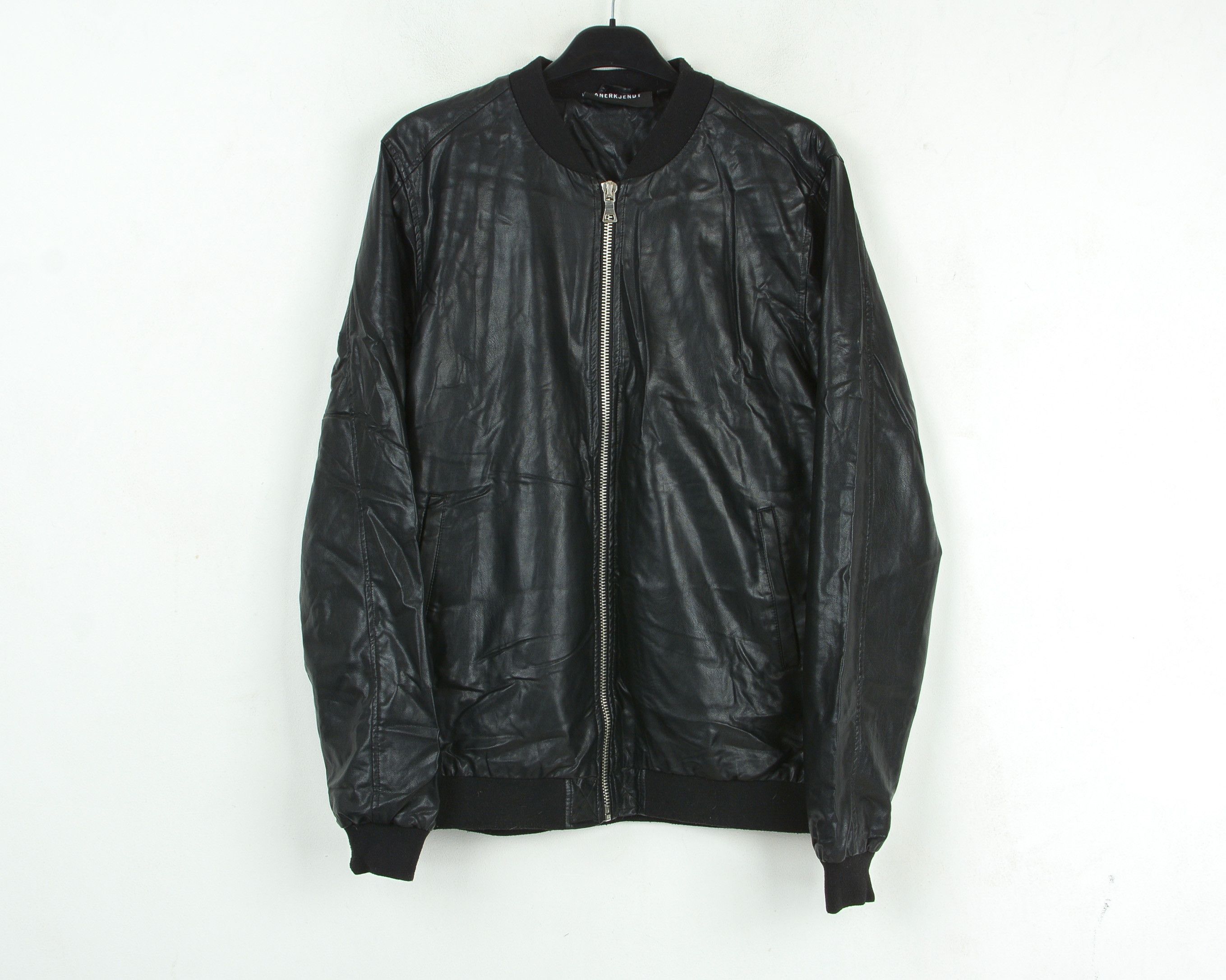 Anerkjendt ANERKJENDT Faux PU Leather Bomber Varsity Jacket Coat Vegan Size US M / EU 48-50 / 2 - 1 Thumbnail