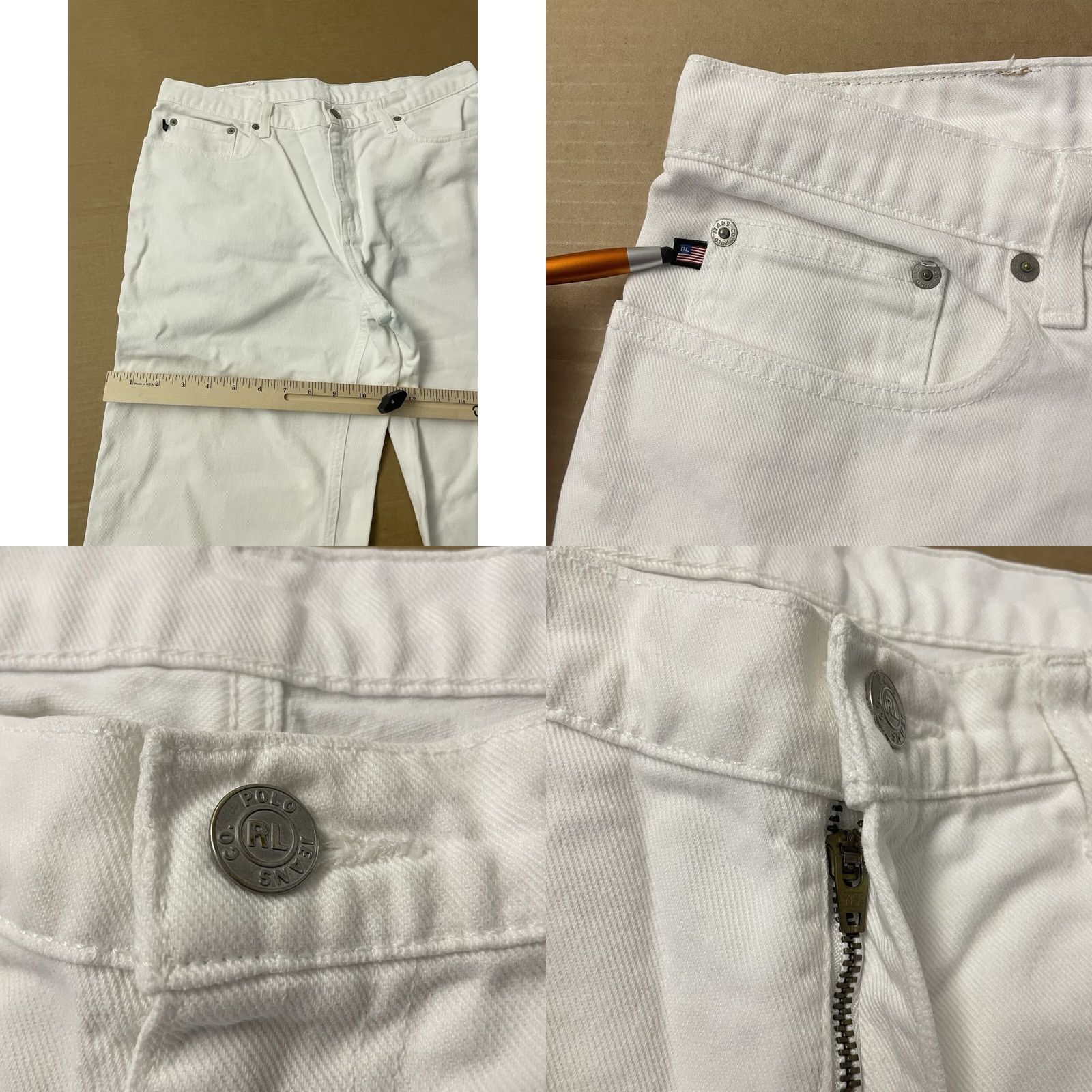 Ralph Lauren VINTAGE Ralph Lauren Jeans Womens 12 White RL Baggy Hip Hop Y2K Size 34" / US 12 / IT 48 - 8 Thumbnail