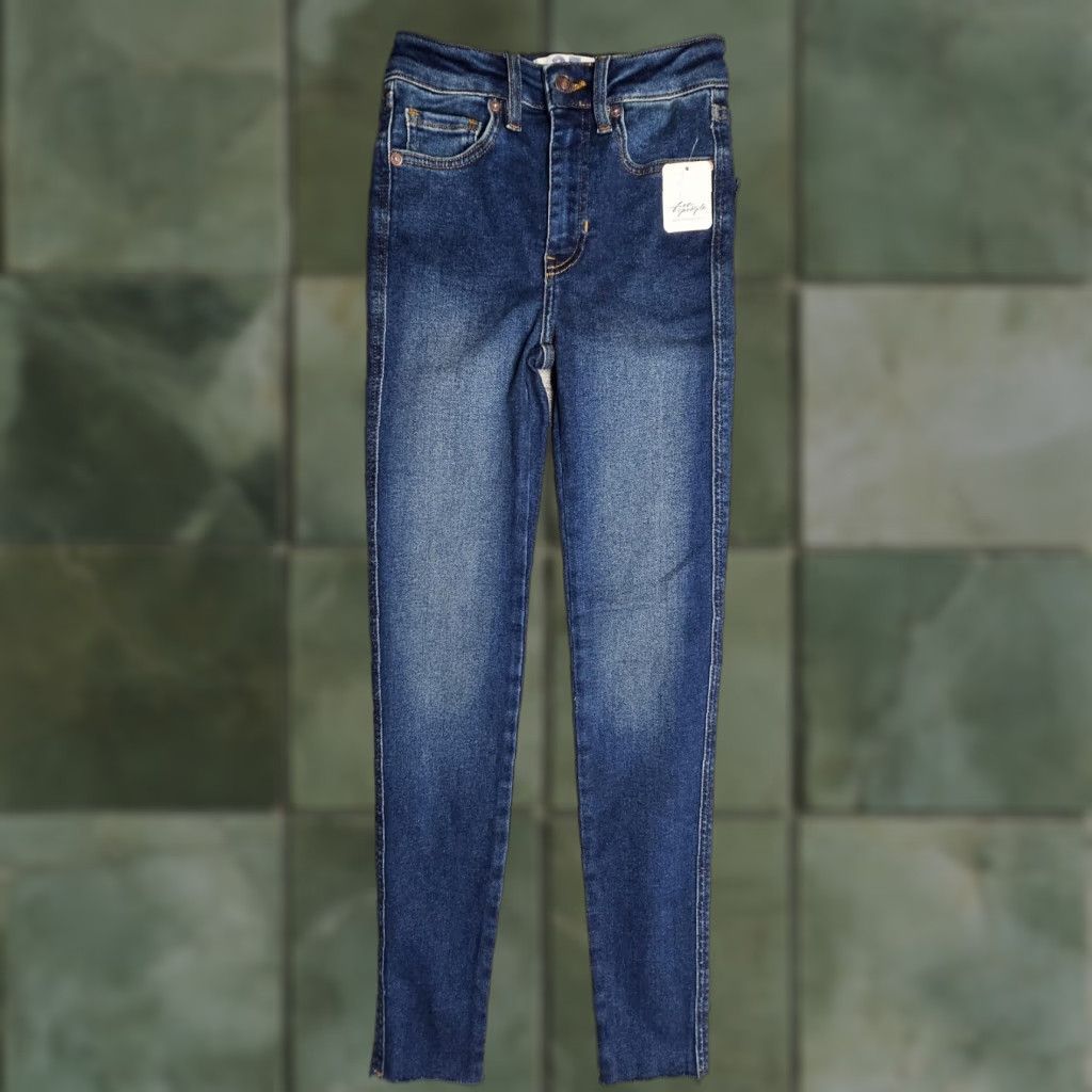 Free People Jeans Womens 25 High Rise Skinny Raw Hem Stretch Denim OB1061274