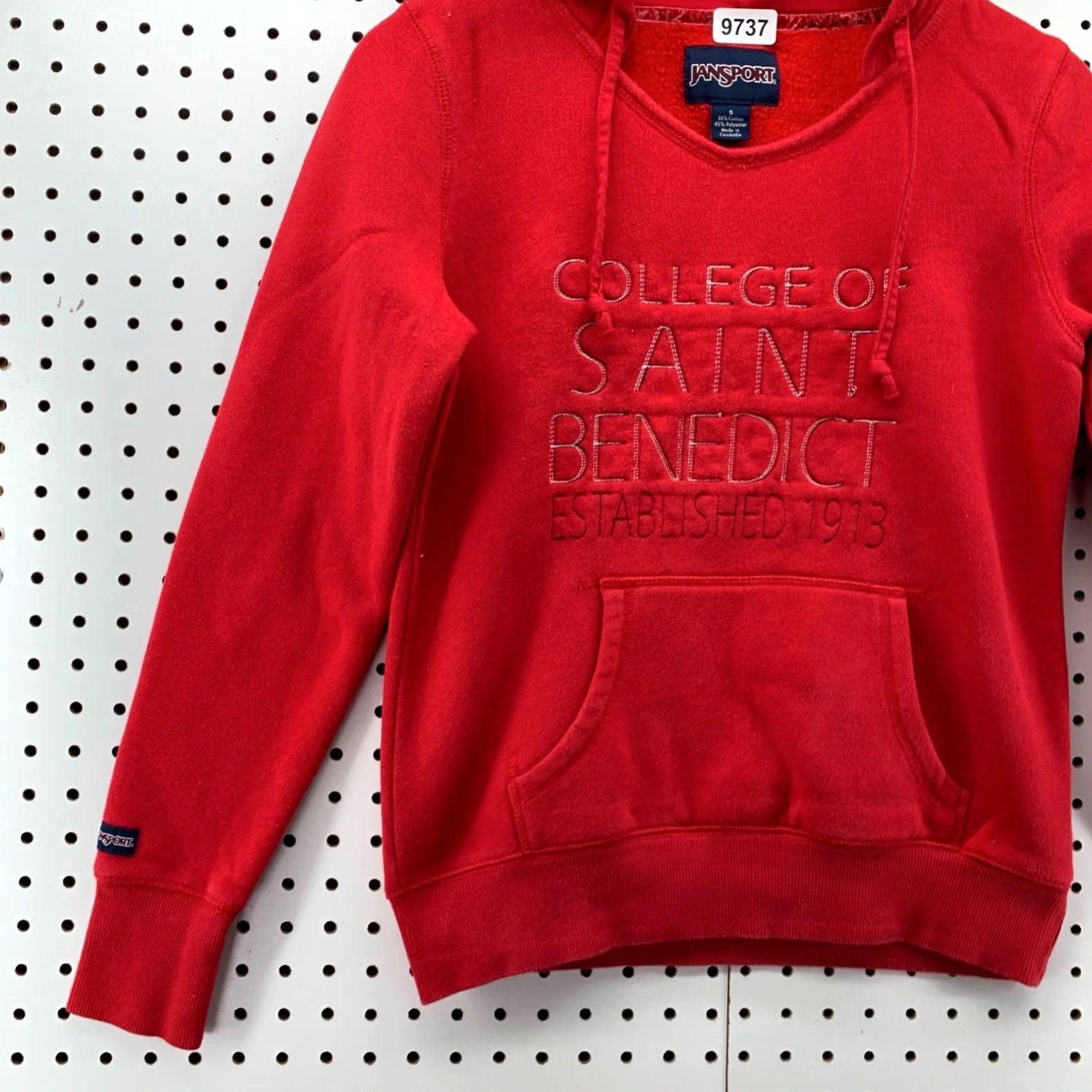 Jansport Vintage College OF Benedict Hoodie Sweatshirt Womens Small Jansports 18.5x23 Size S / US 4 / IT 40 - 3 Thumbnail