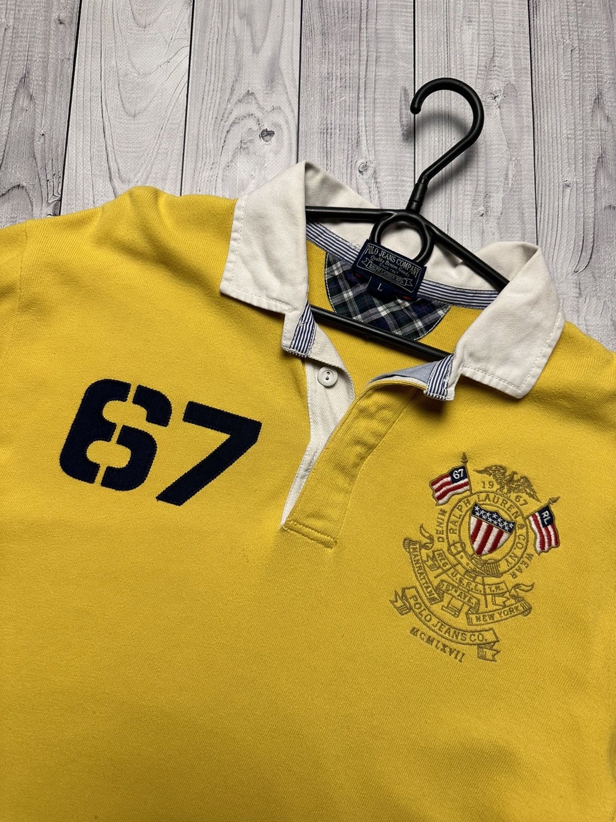 Ralph Lauren Vintage Rugby polo Ralph Lauren size L logo yellow rare Size US L / EU 52-54 / 3 - 3 Thumbnail