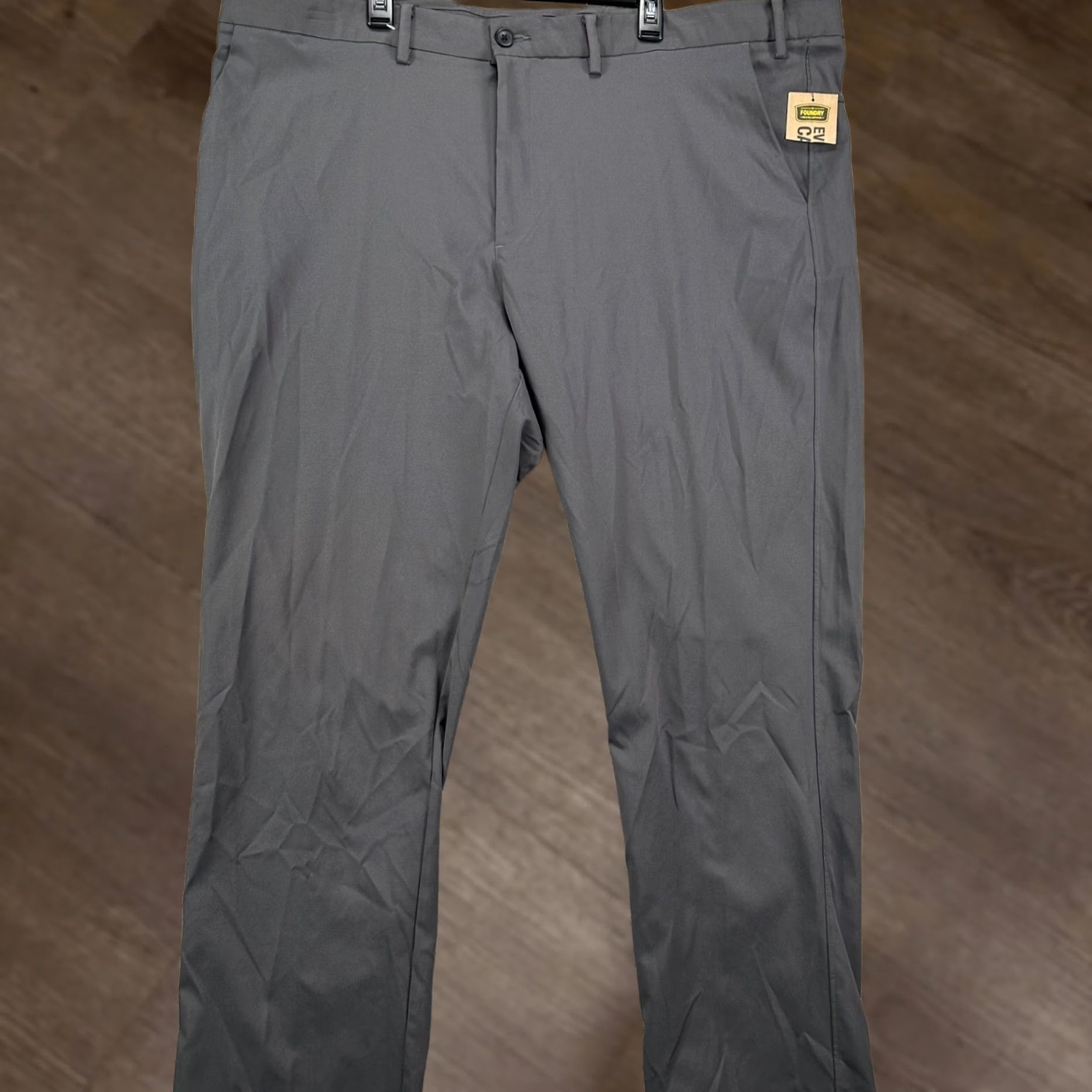 Vintage VINTAGE? No. The Foundry Supply Co. Men Chino Pants 52 Gray Flat Front Comfort Waistband NEW Size US 36 / EU 52 - 1 Thumbnail