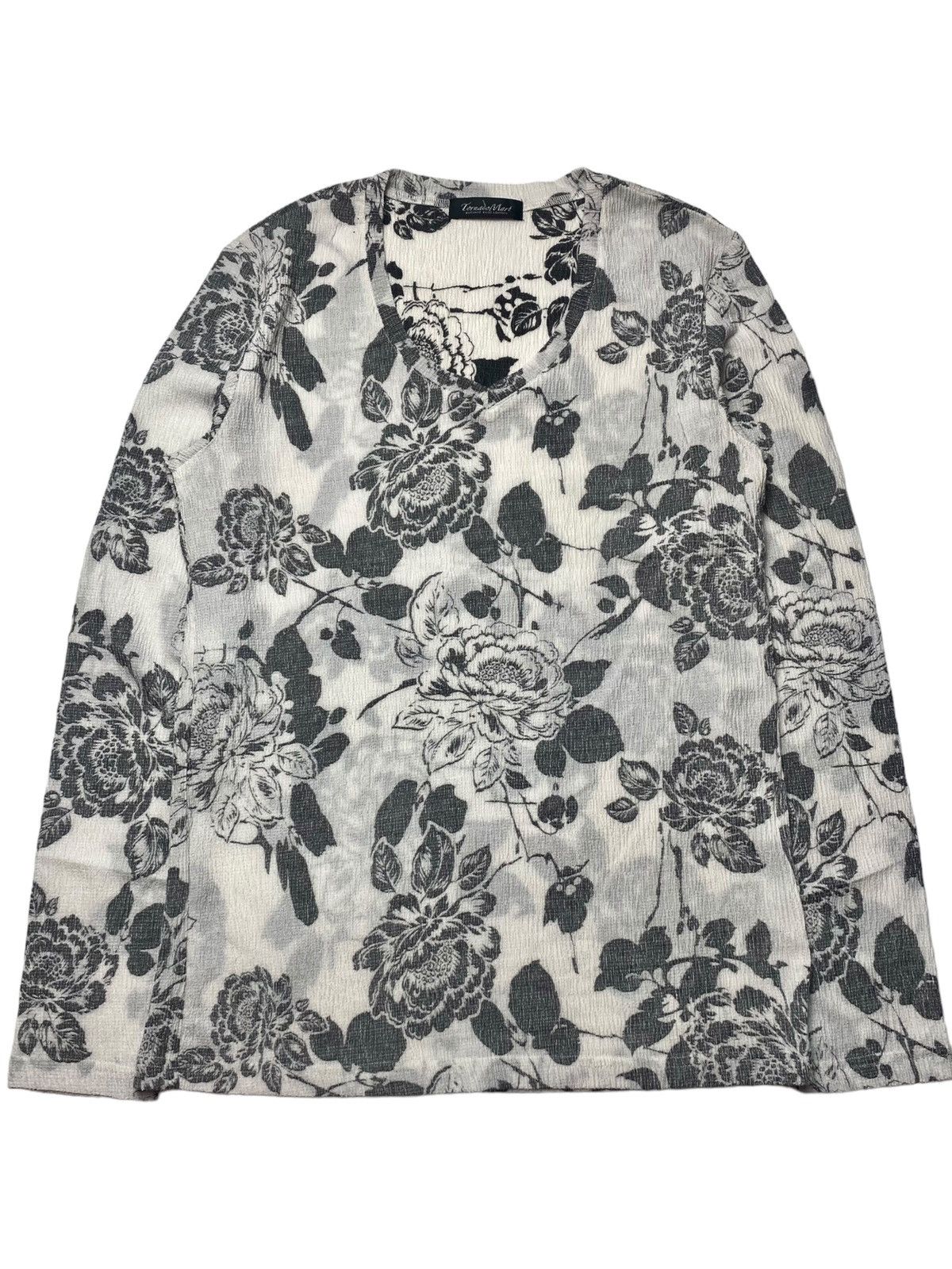 Japanese Brand 2000s Tornado Mart - Romantic Rose Pleats Top LS Size US M / EU 48-50 / 2 - 2 Thumbnail