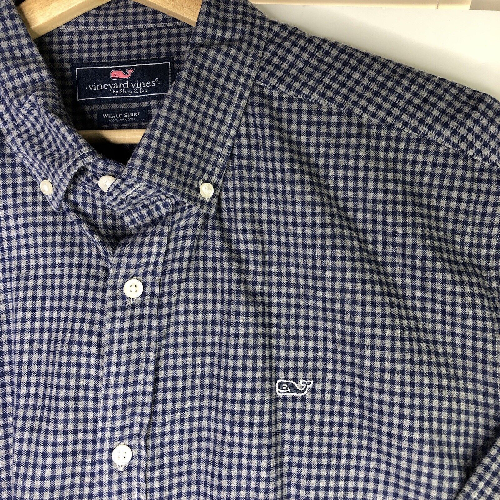 Vineyard Vines Vineyard Vines Men Button Up Whale Shirt 2XL Blue Check Size US XXL / EU 58 / 5 - 3 Thumbnail