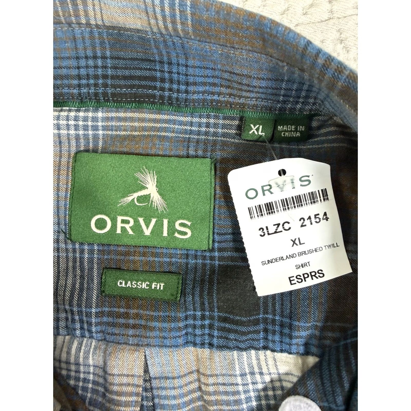Orvis Orvis Sunderland Brushed Twill Plaid Shirt Men's Button-Up Long Sleeve Size XL Blue Size US XL / EU 56 / 4 - 5 Thumbnail