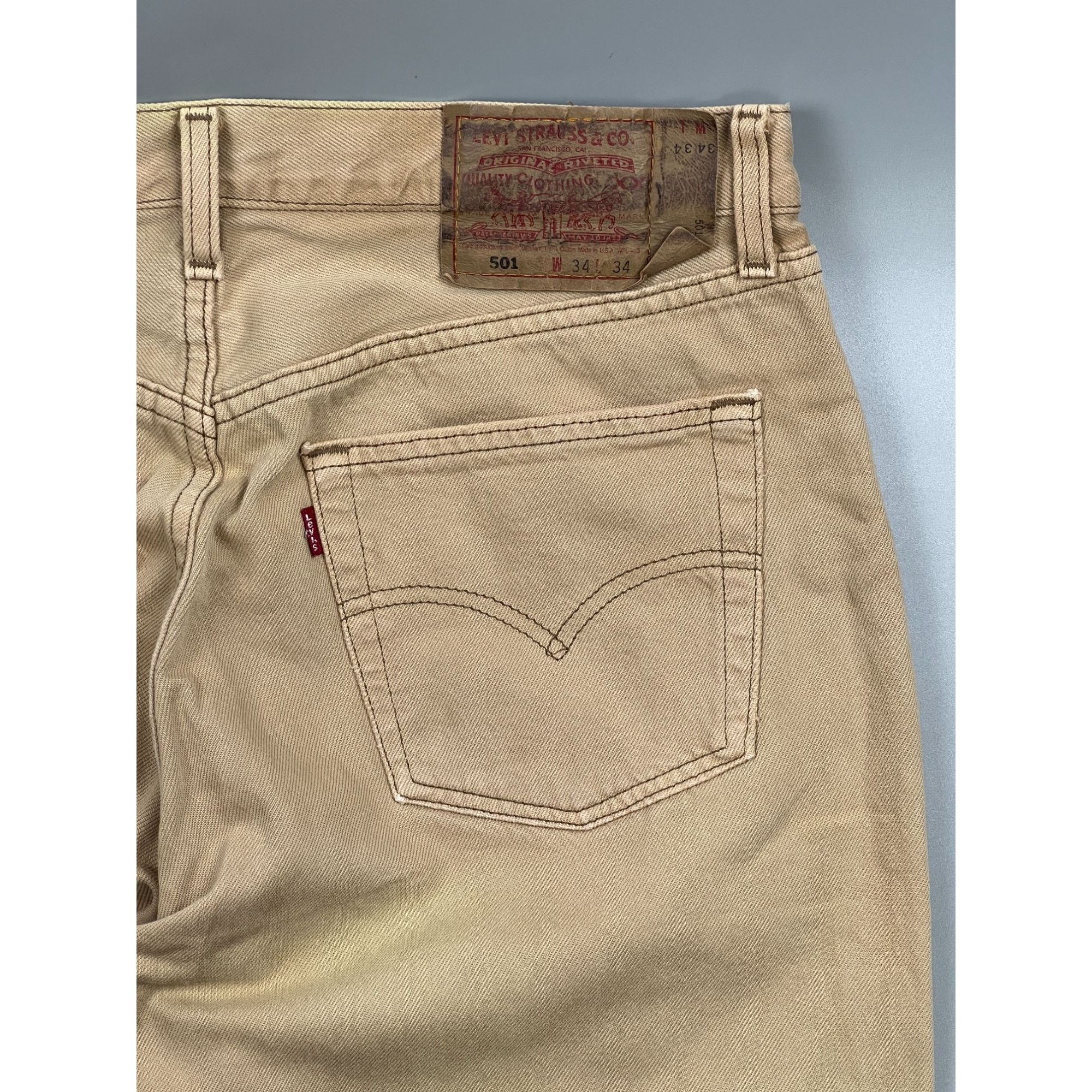 Levi's Levi’s 501 Made in USA Mustard Denim Jeans Pants (Y0892) Size US 34 / EU 50 - 16 Thumbnail