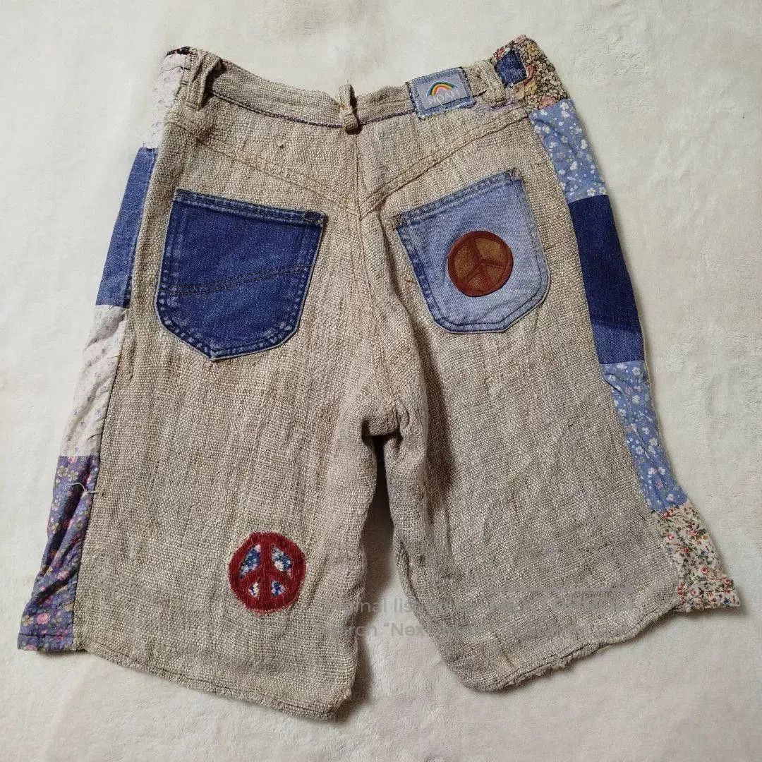 Noah handmade patchwork cotton-linen shorts. Size US 30 / EU 46 - 2 Thumbnail