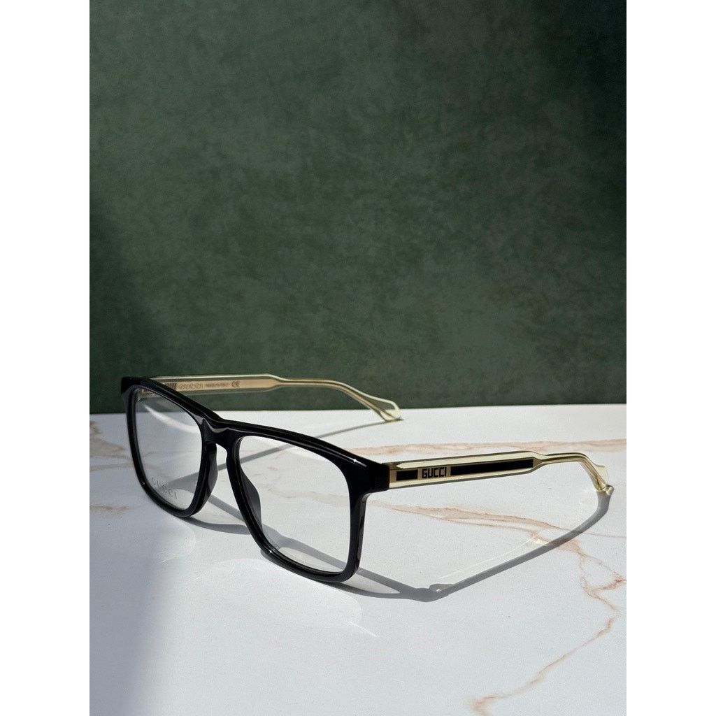 Gucci NEW Gucci GG0561ON Black Gold Logo Unisex Eyeglasses Frames Size ONE SIZE - 6 Thumbnail