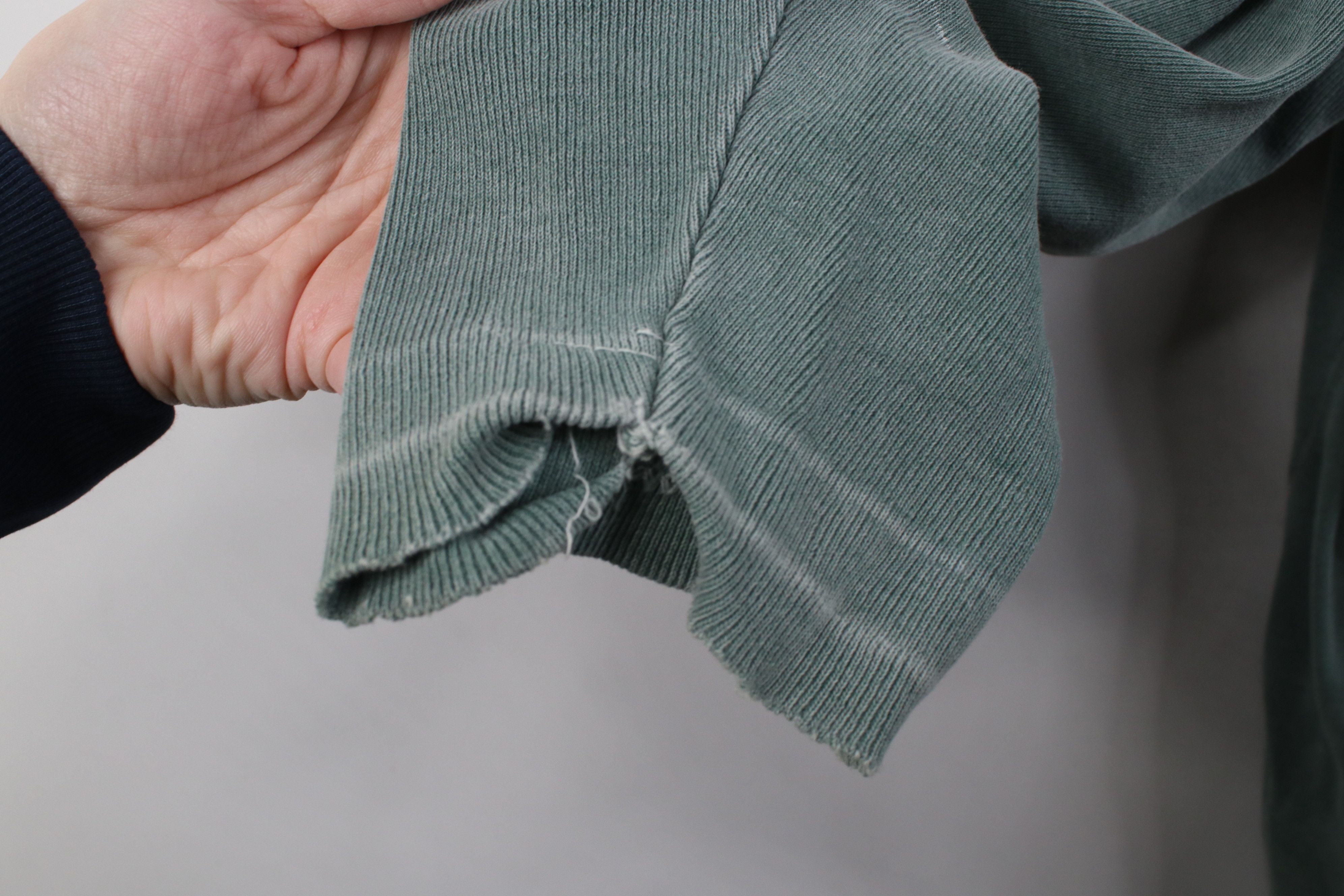 Vintage Vintage 90s Ribbed Knit Long Sleeve Henley T-Shirt Green Size US XL / EU 56 / 4 - 10 Thumbnail
