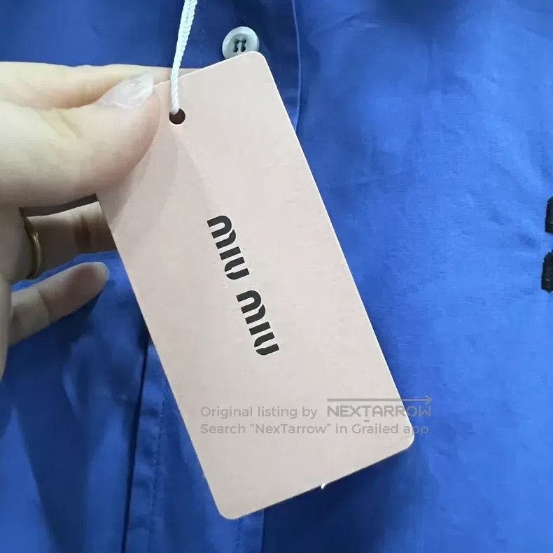 Miu Miu Miu Miu 38 Small blue logo printed shirt Size M / US 6-8 / IT 42-44 - 5 Thumbnail