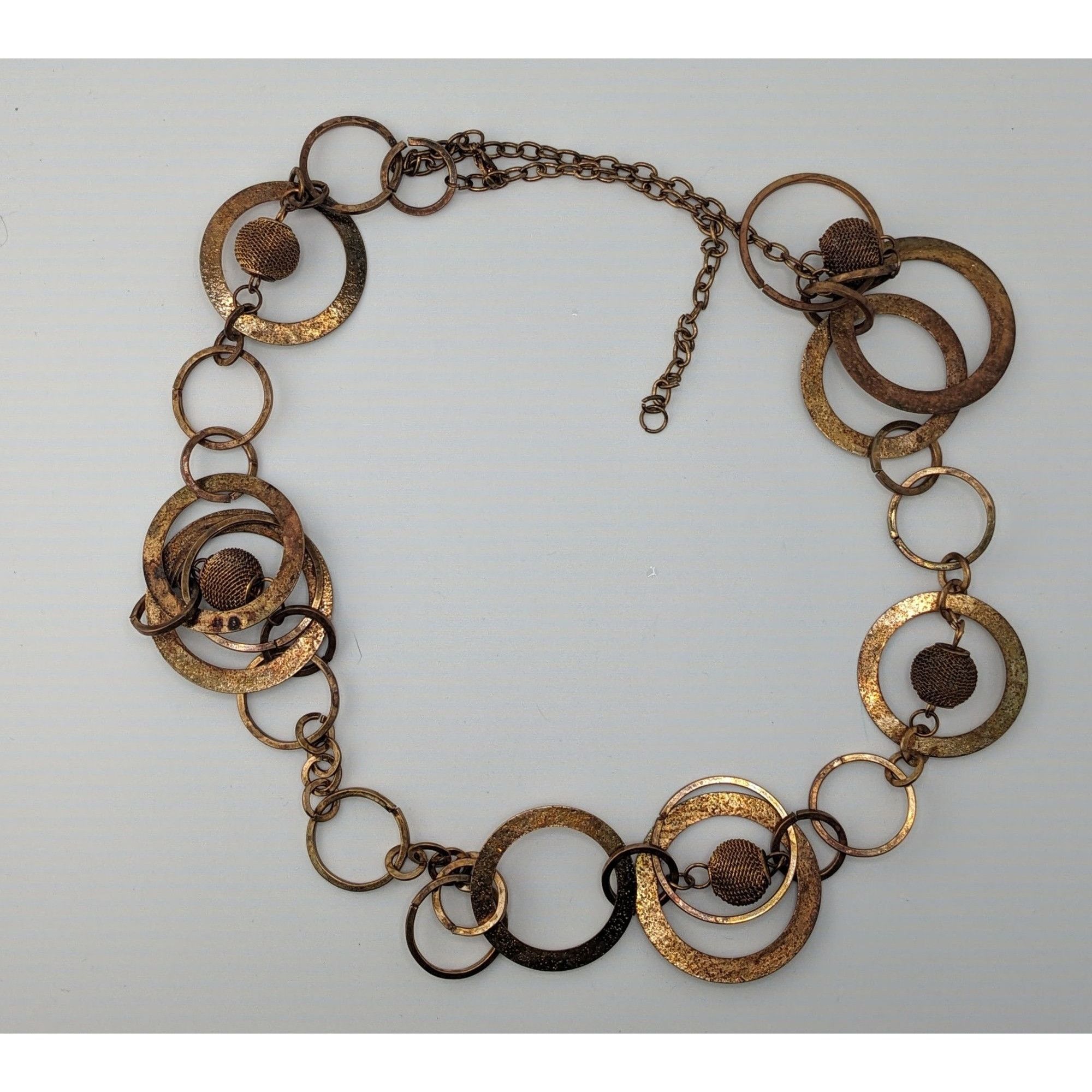 Other Vintage Glam Gold/Copper-Toned Statement Necklace With Textu Size ONE SIZE - 5 Thumbnail