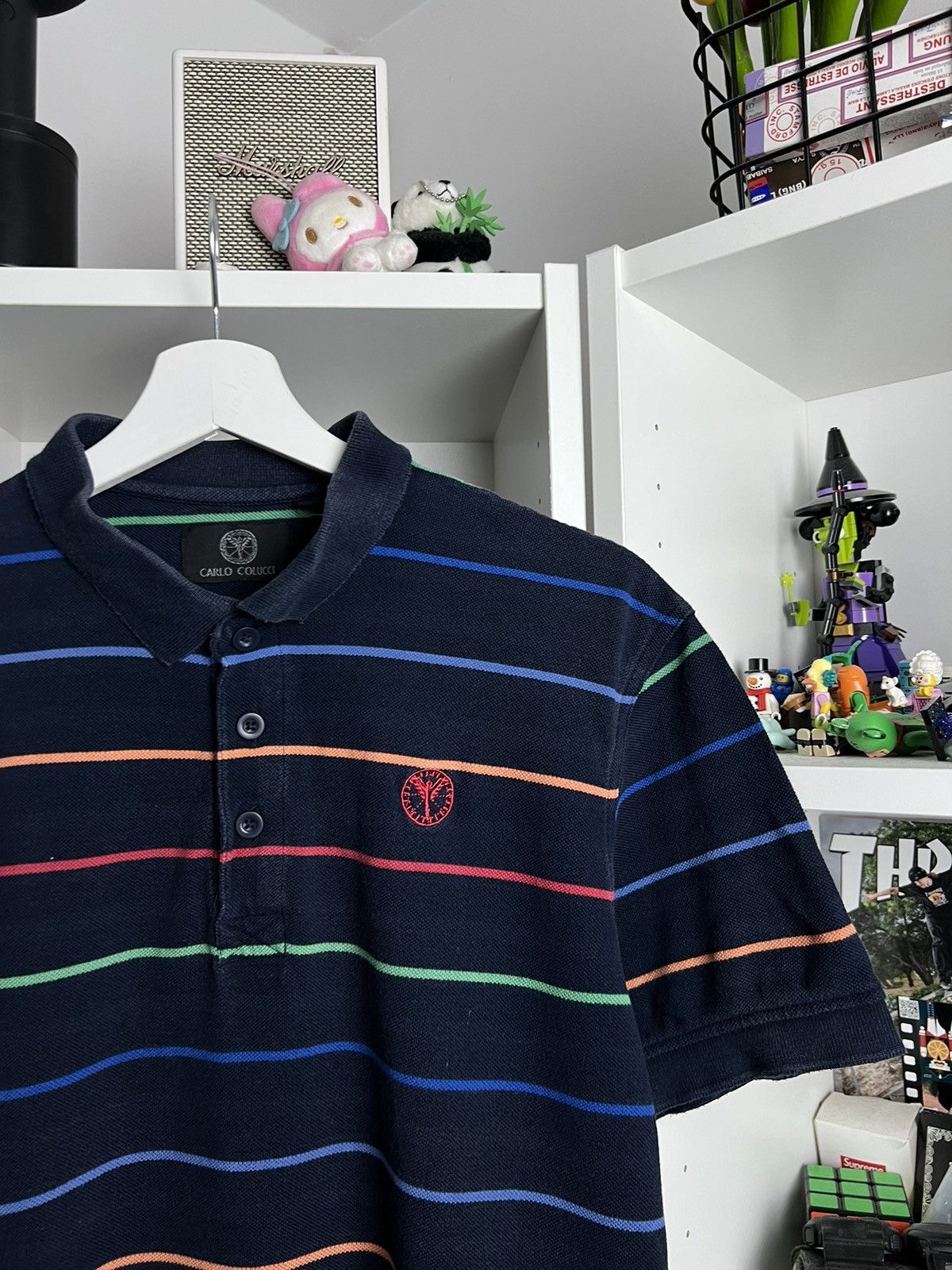 Carlo Colucci × Designer Carlo Colucci stripped polo t-shirt XL designer casual rare Size US XL / EU 56 / 4 - 3 Thumbnail