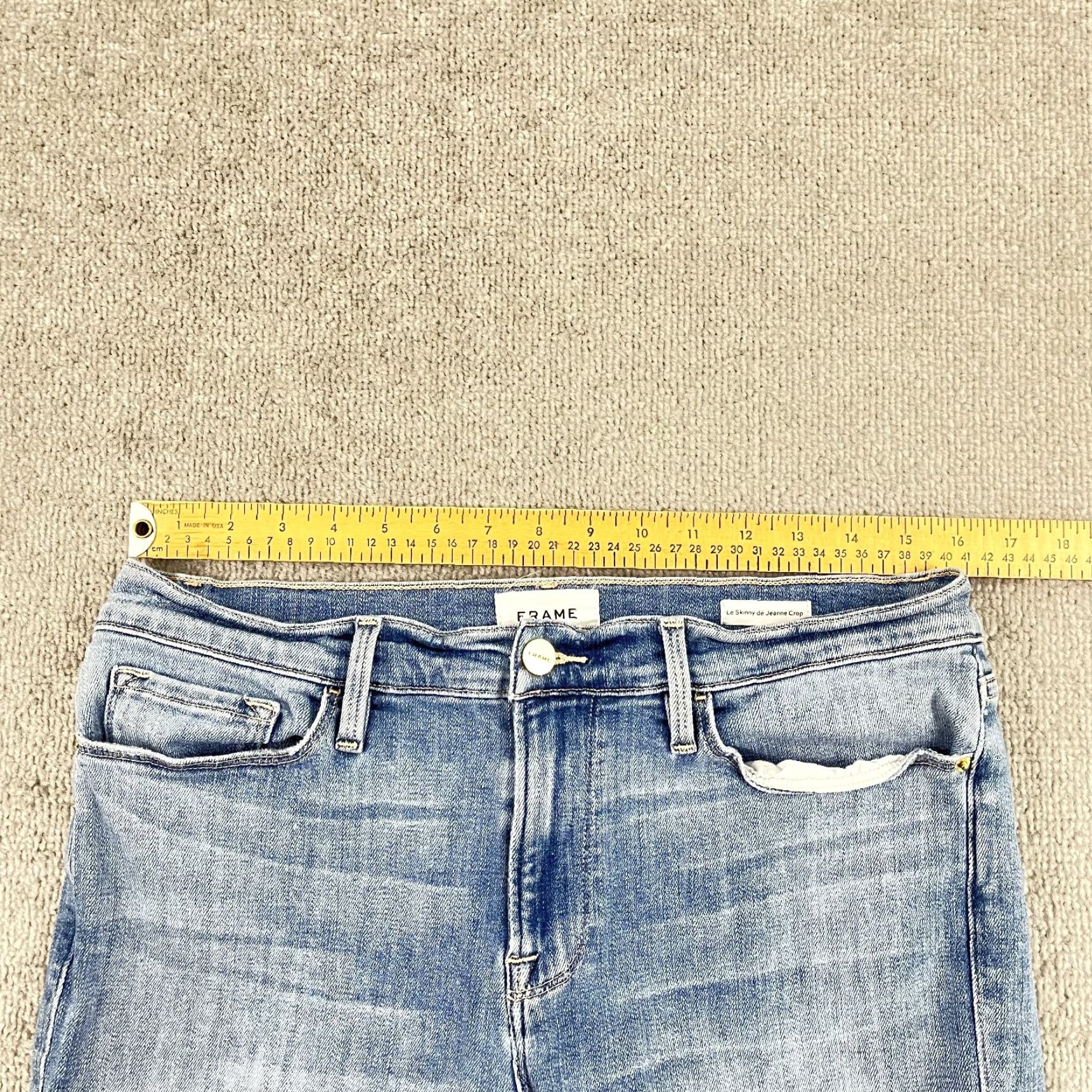 Frame FRAME Le Skinny de Jeanne Crop Jeans Womens Size 32 Light Blue Denim Slim Fit Stretch Size 24" / US 00 / IT 34 - 4 Thumbnail