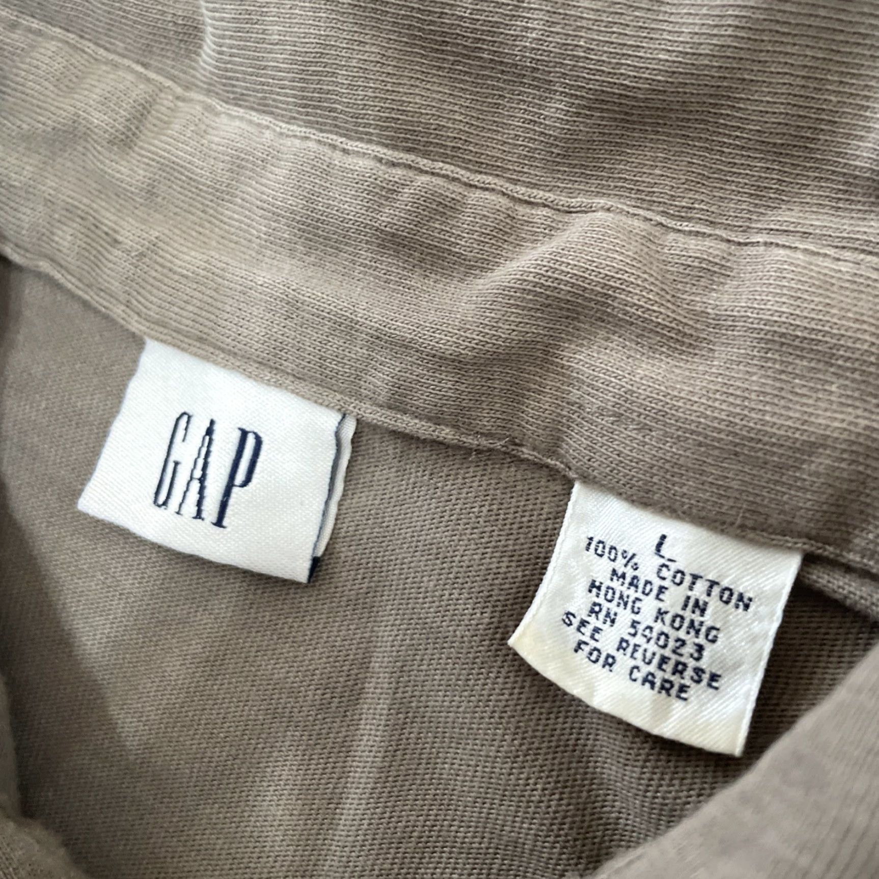 Gap VINTAGE Gap Shirt Men L Olive Green 90s Y2K Jersey Stretch Button Up Cuffed Sleeve Size US L / EU 52-54 / 3 - 6 Thumbnail