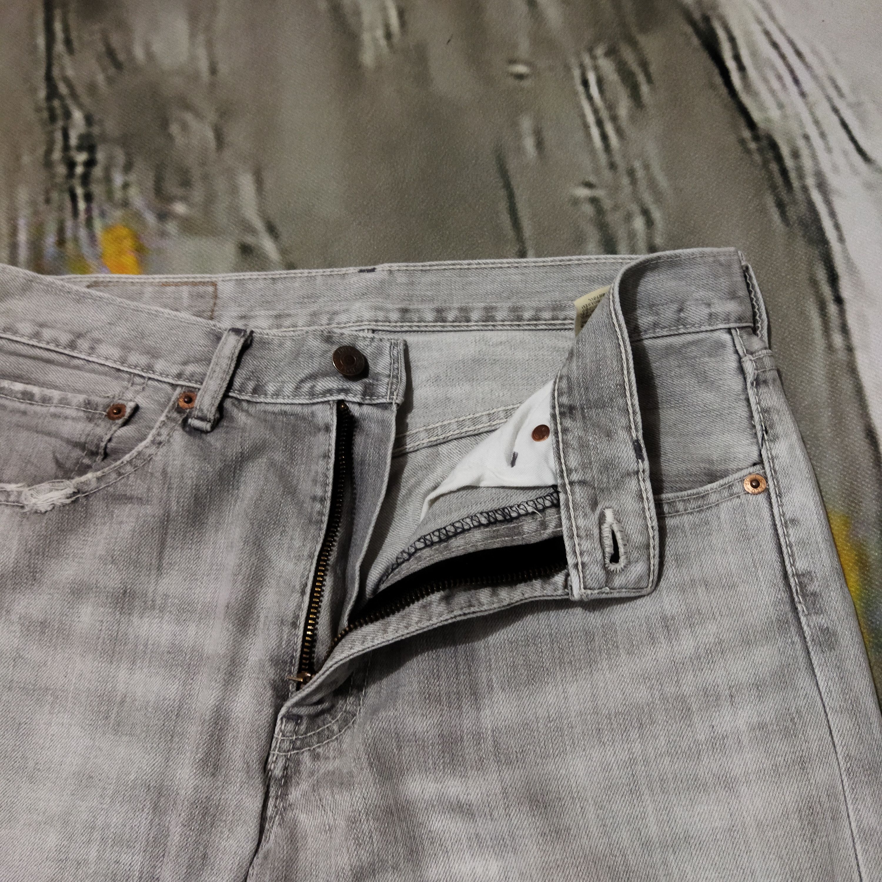 Levi's × Vintage LEVIS 505 DISTRESSED FADED GREY JEANS PANTS Size US 32 / EU 48 - 6 Thumbnail