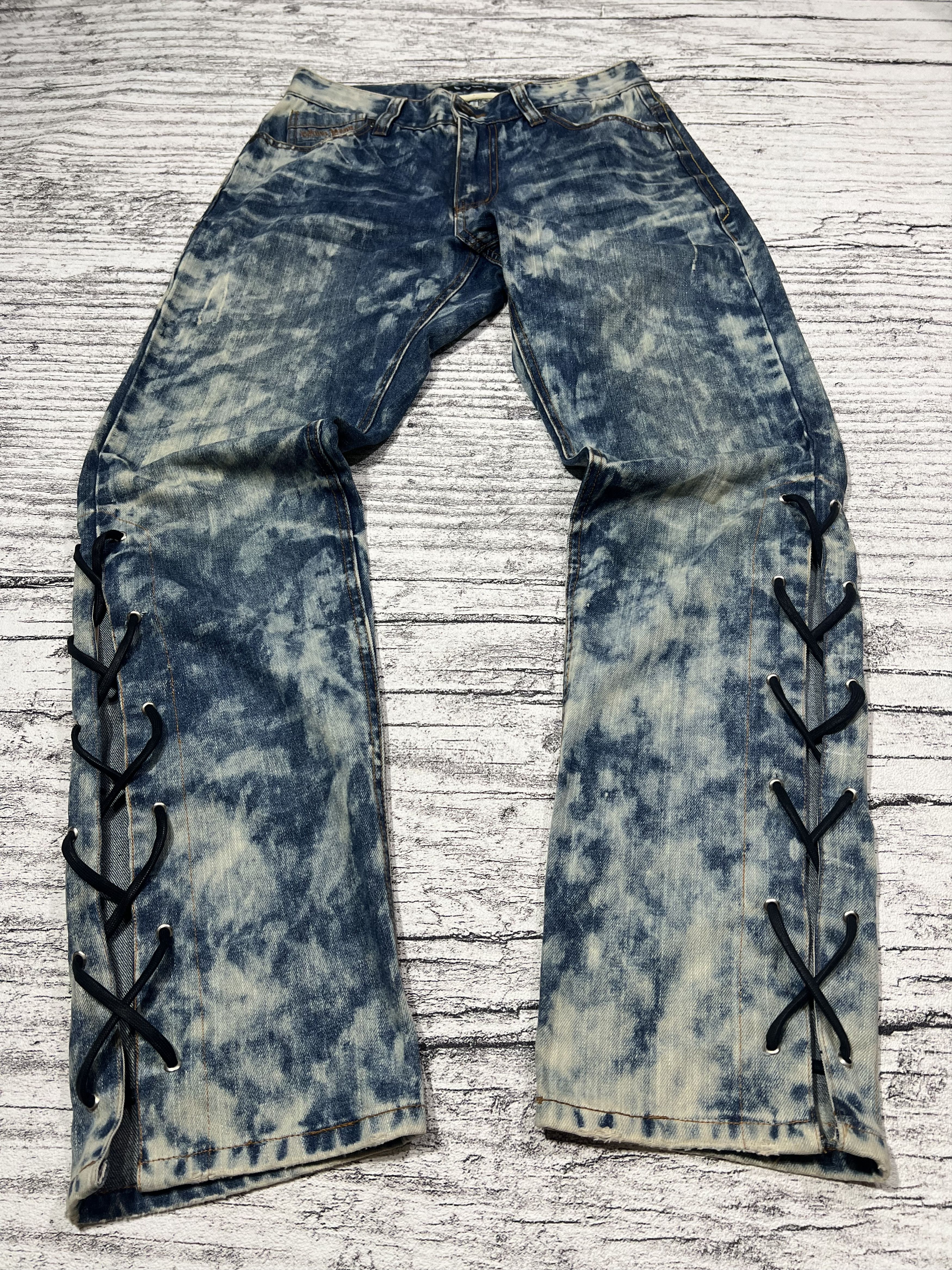 Edwin 2000s Japanese Edwin Bondage Lace Up Acid Wash y2k Lgb Ifsix Size US 28 / EU 44 - 1 Thumbnail