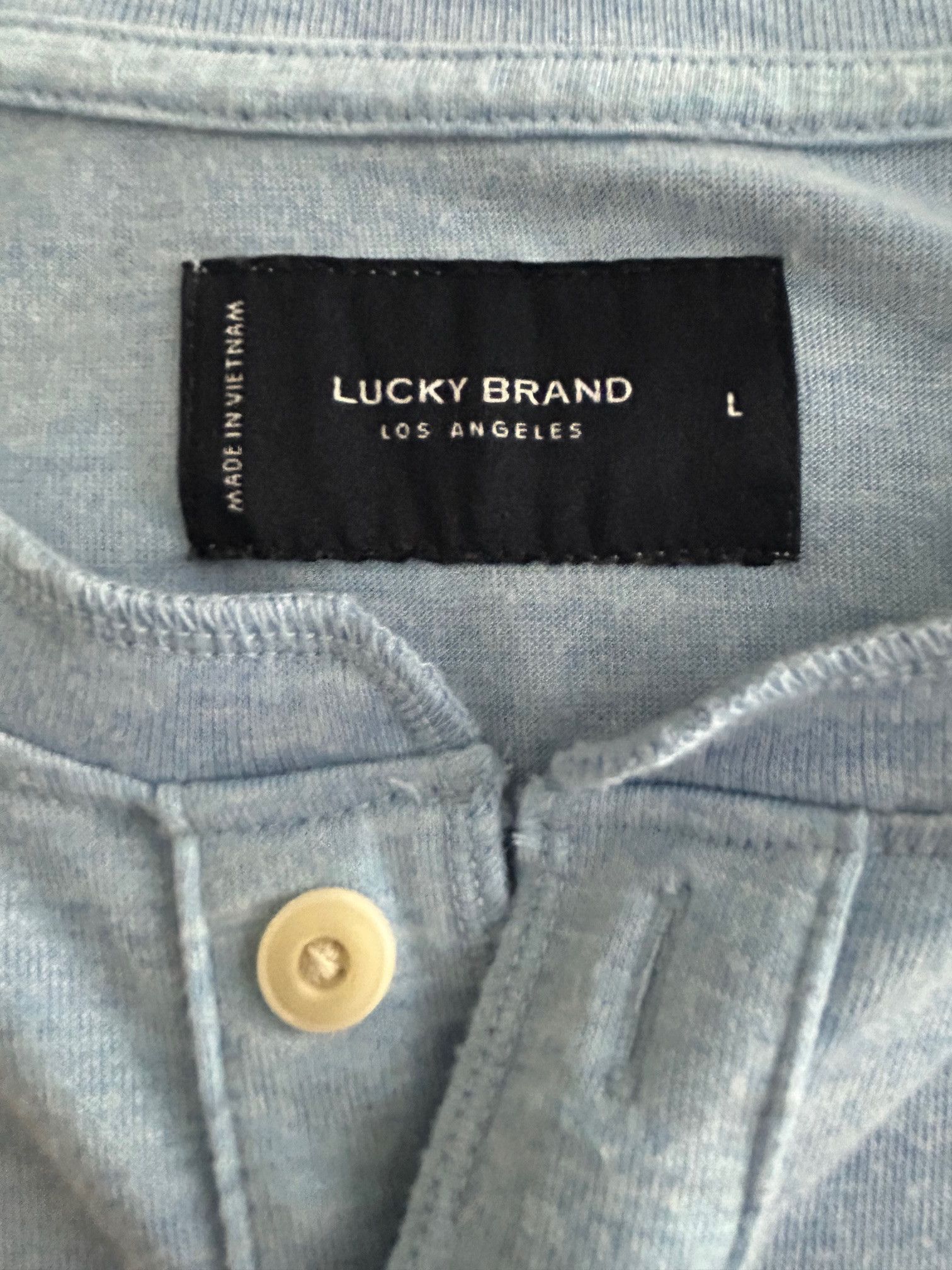 Lucky Brand Baby Blue Long Sleeve Henley – Size Large – Like New Size US L / EU 52-54 / 3 - 2 Thumbnail