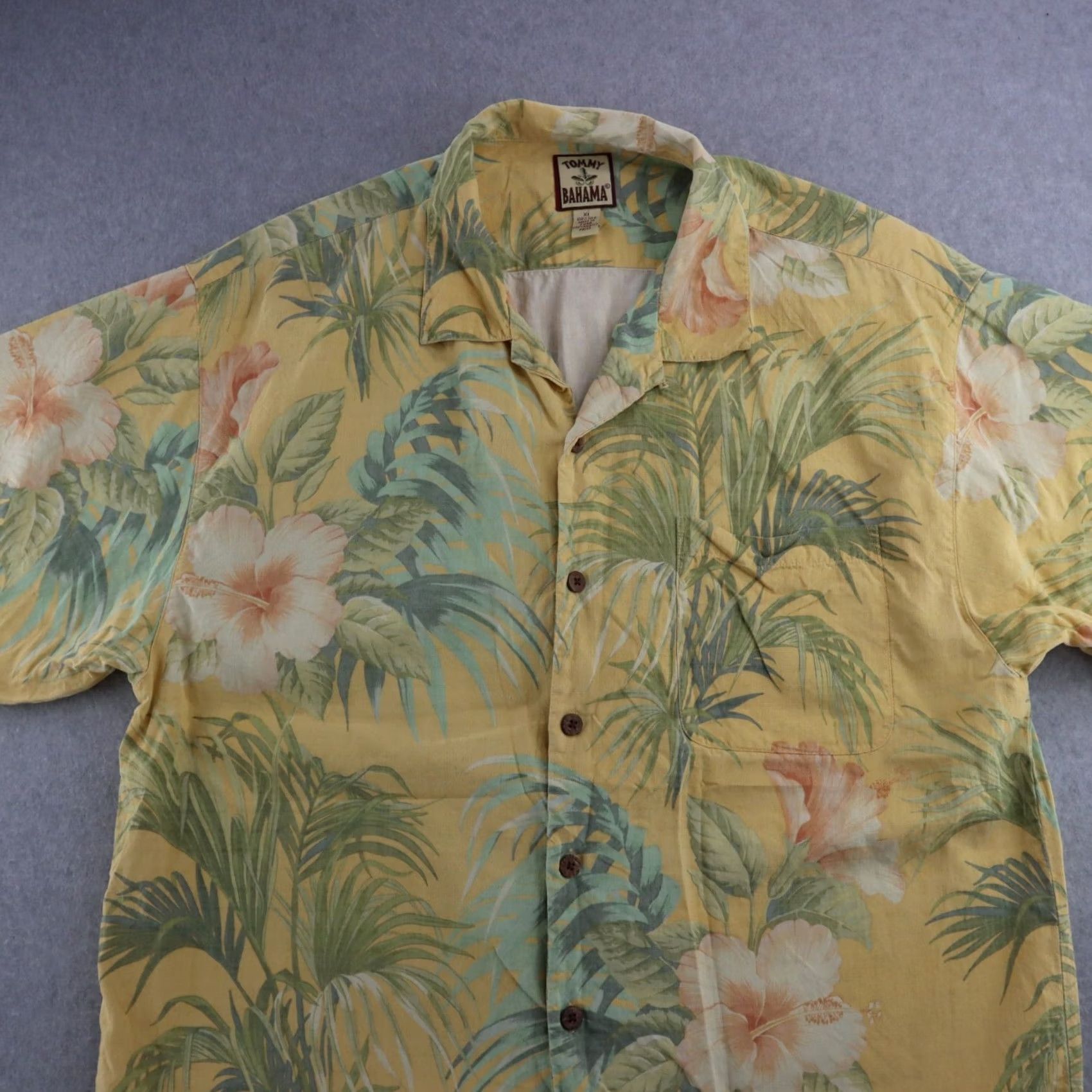 Tommy Bahama Tommy Bahama Shirt Adult XL 100% Silk Floral Print Hawaiian Yellow Hawaiian 100% Silk Floral Print Shirt Mens XL Size US XL / EU 56 / 4 - 5 Thumbnail