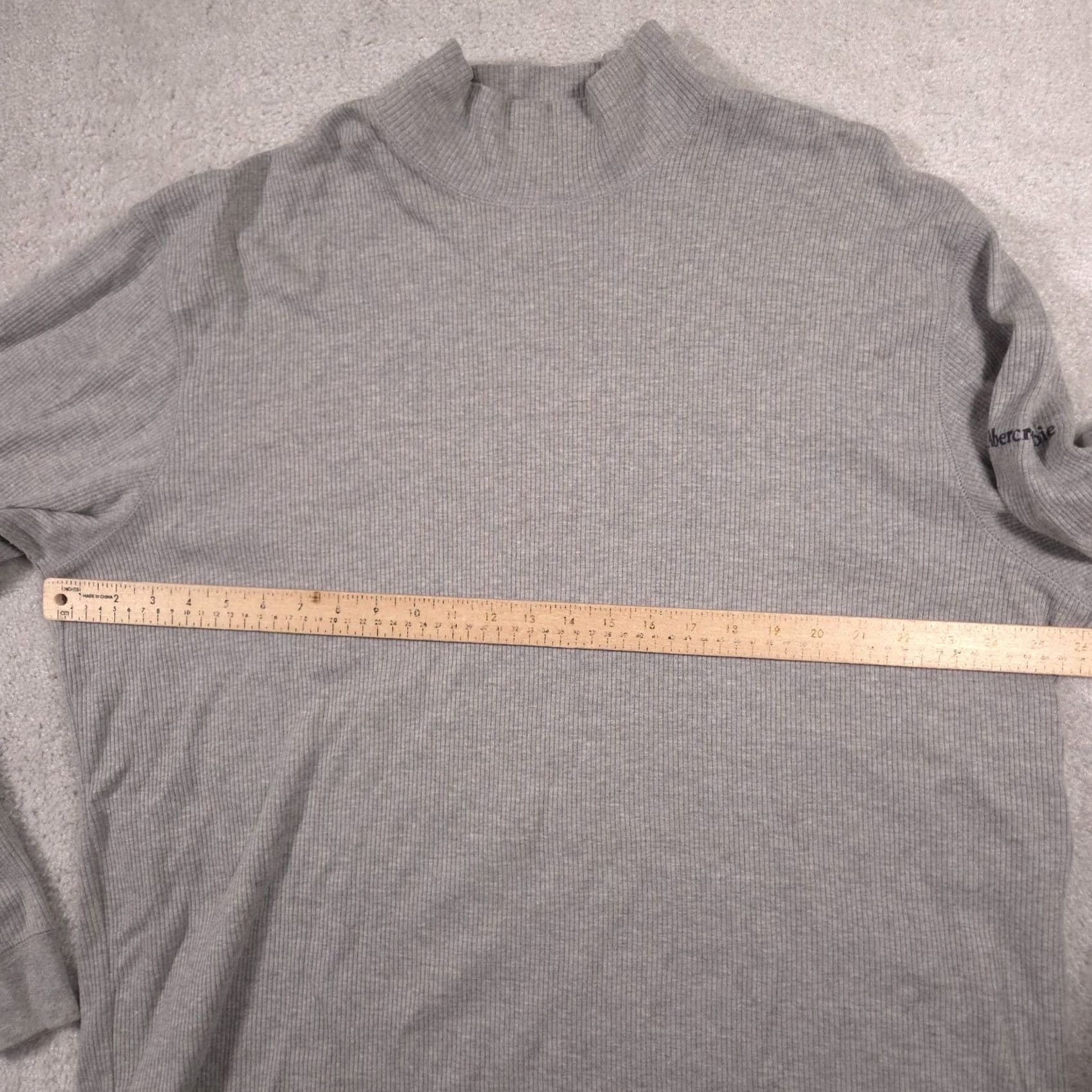 Abercrombie & Fitch Abercrombie & Fitch Sweater Mens 2XL Gray Ribbed Knit Raglan Sleeve Mock Neck Size US XXL / EU 58 / 5 - 5 Thumbnail