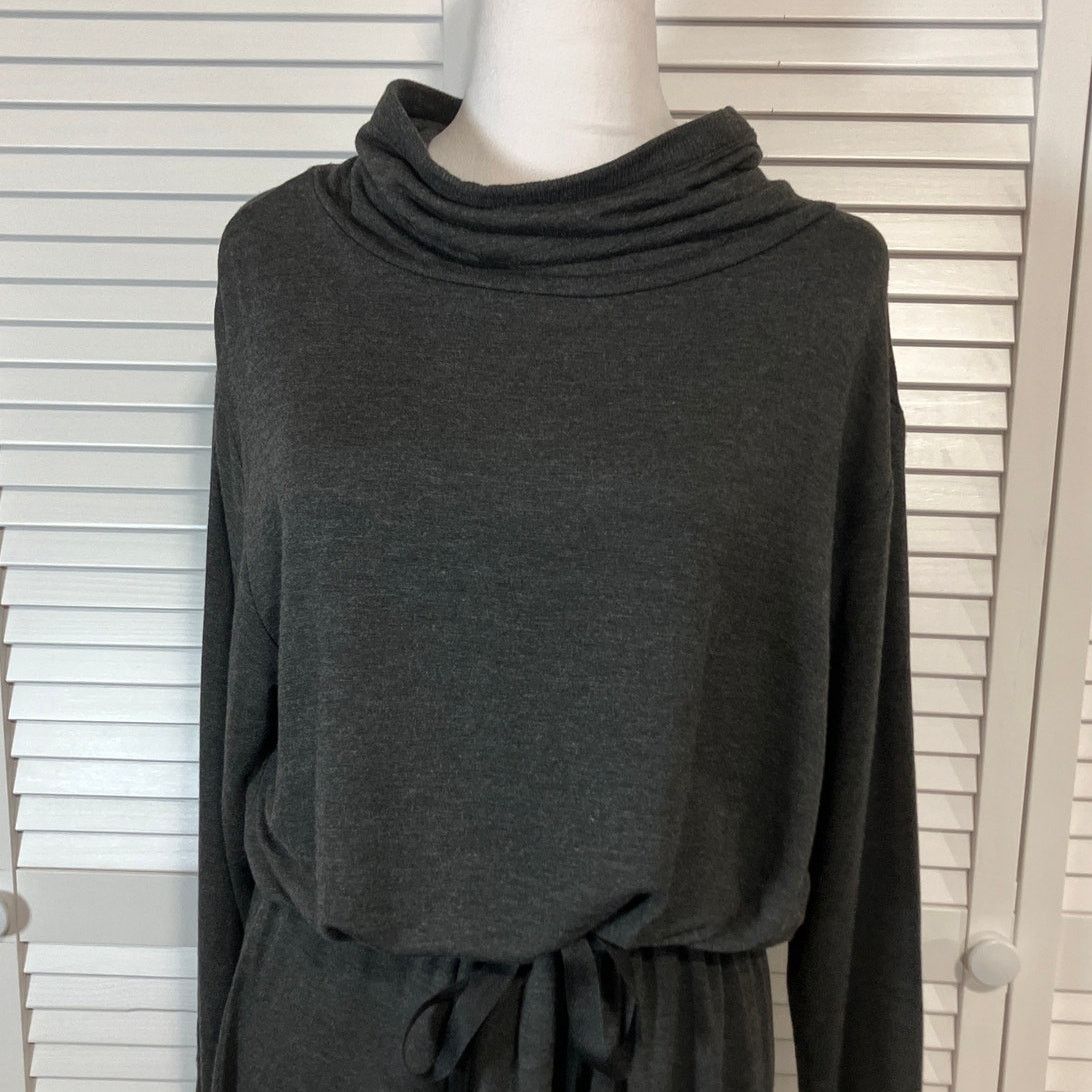 Loft Loft Gray Cowl Neck Cinched Knee Length Dress Women M Size M / US 6-8 / IT 42-44 - 3 Thumbnail
