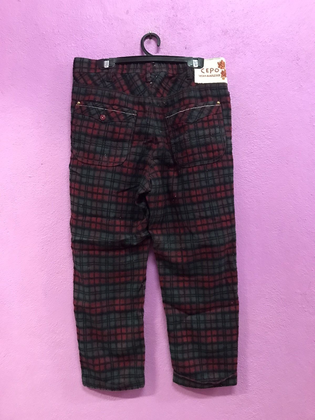 Japanese Brand Cepo Red Tartan Pants Size M Size US 32 / EU 48 - 2 Thumbnail