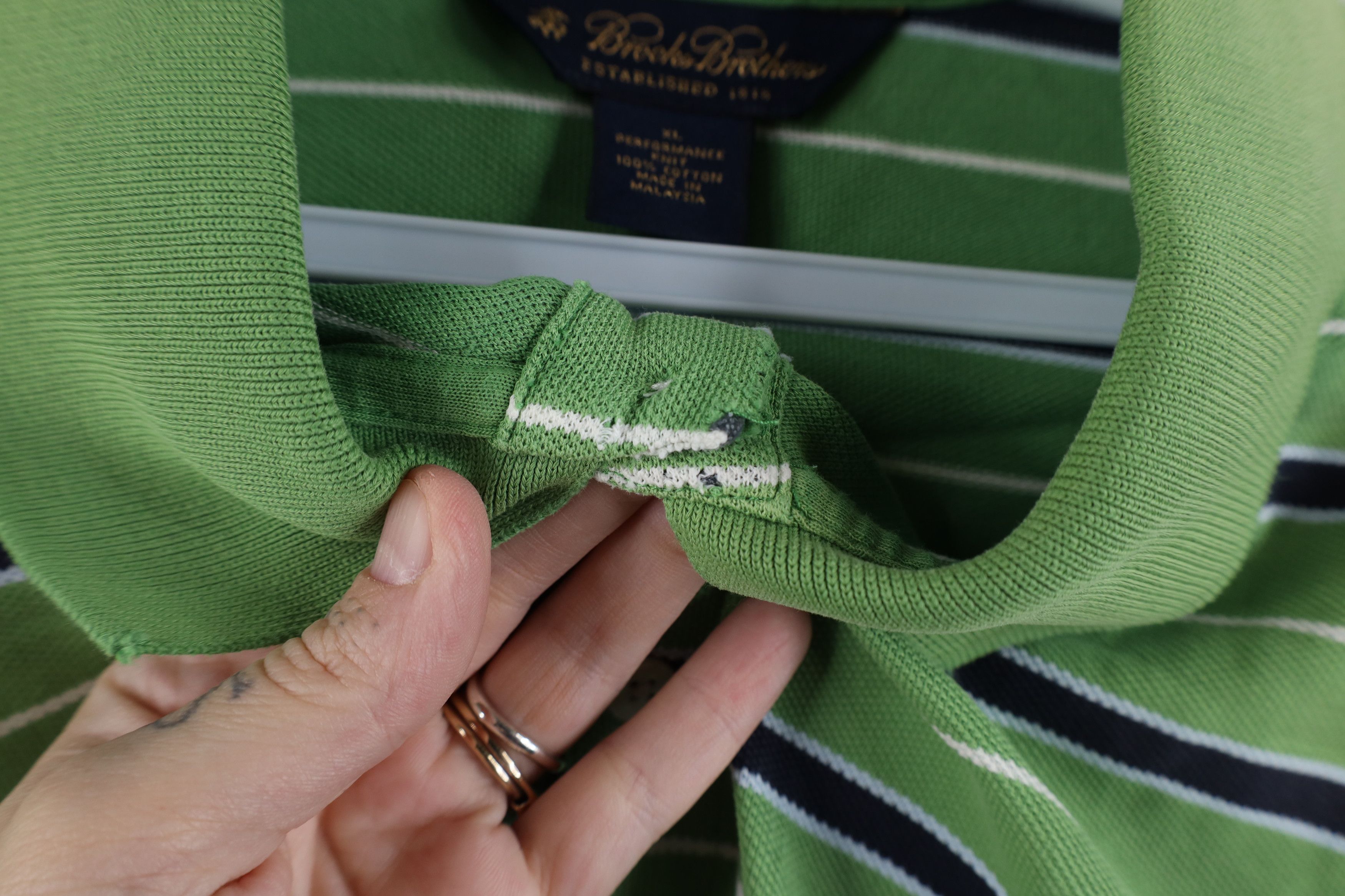 Brooks Brothers × Vintage Brooks Brothers Performance Polo Striped Golf Polo Shirt Size US XL / EU 56 / 4 - 7 Thumbnail