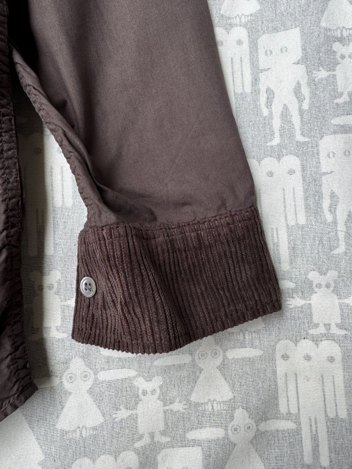 Raf Simons Raf Simons AW02 Corduroy Trim Button-Up Oversize Brown Shirt Size US M / EU 48-50 / 2 - 3 Thumbnail